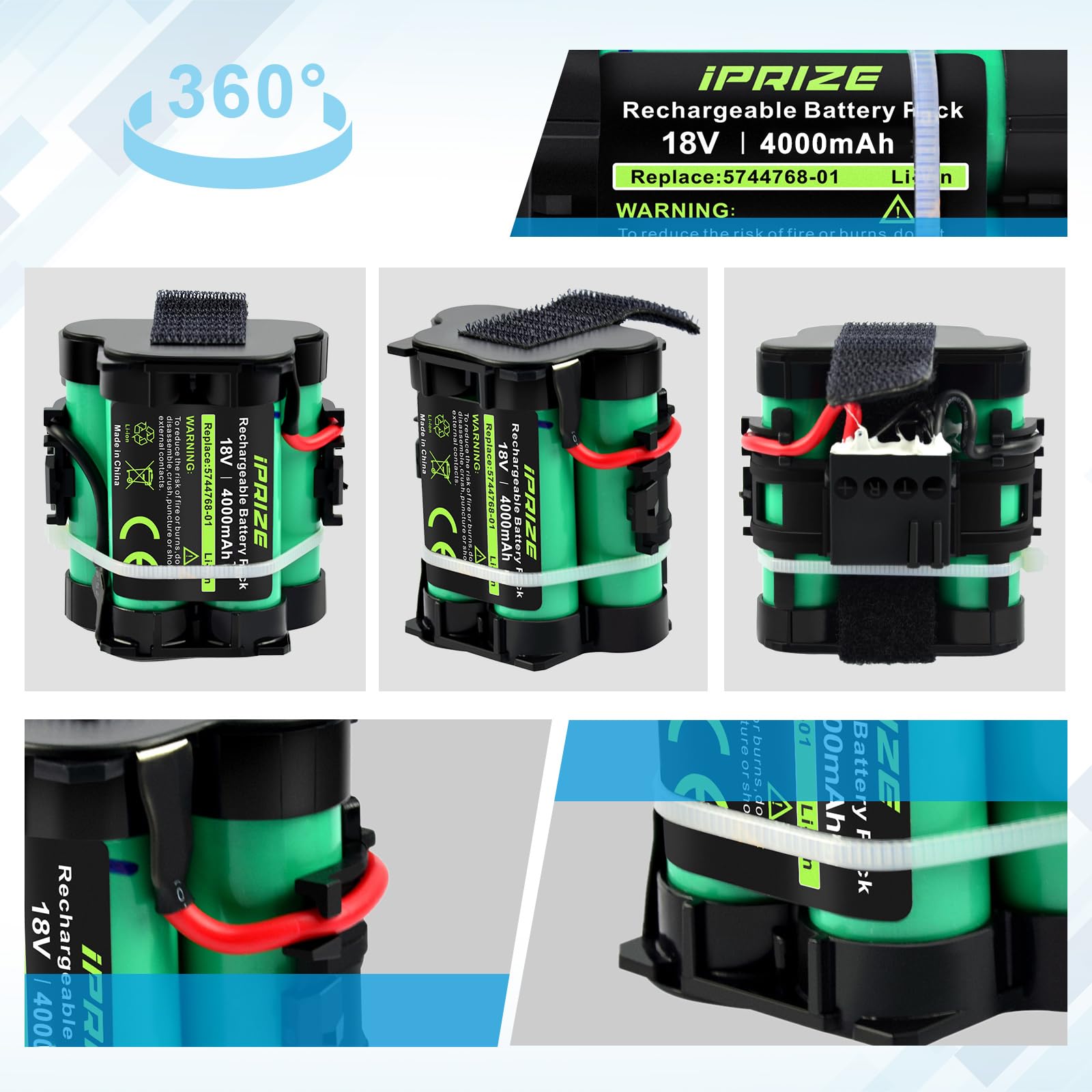 18V 4000mAh Li-ion Ersatzakku Kompatibel mit Gardena Mähroboter R38Li R40Li R45Li R50Li R70Li R75Li R80Li, für Husqvarna Automower 105, 305, 308, 308X, für Flymo Robotic Lawnmower 1200R
