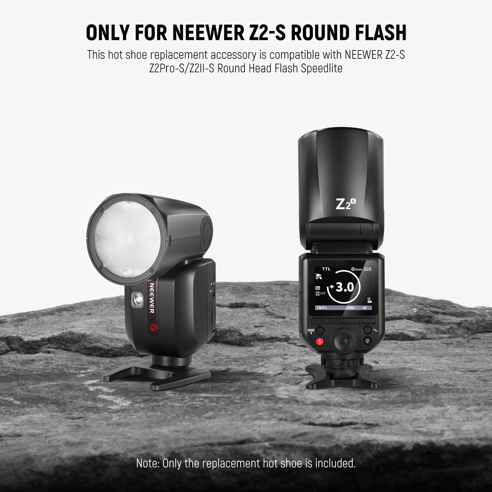 NEEWER Z2-S Hot Shoe Ricambio, per Flash Testa Rotonda Z2-S/Z2Pro-S/Z2II-S Compatibile con Sony, Parte Riparazione dell'Adattatore Hot Shoe Speedlite con Interfaccia di Contatto in Metallo Migliorata