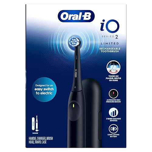 Miniatura 9 de Oral-B iO Simple Clean - Cepillo de dientes eléctrico recargable con 1 cabezal de cepillo de cuidado suave y 1 funda de viaje negra, sensor de Negro