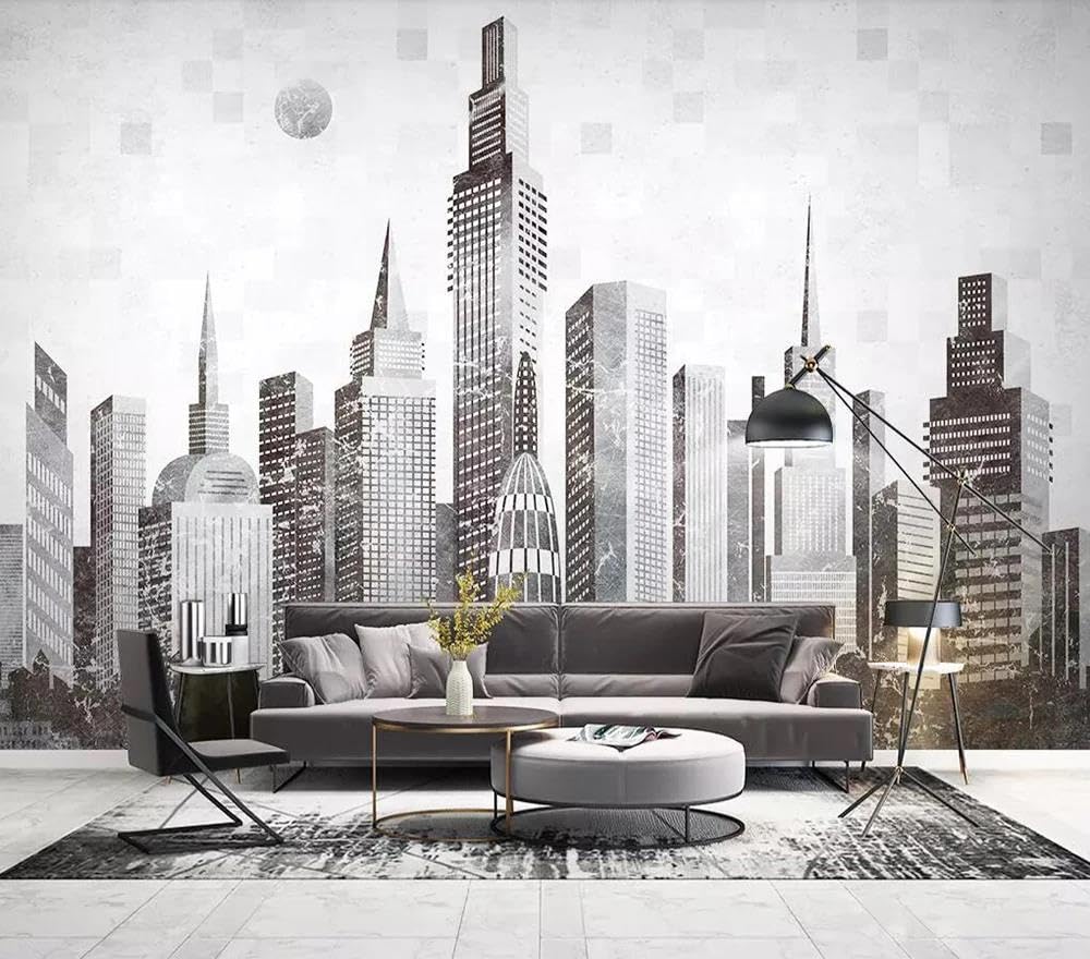 Papier peint 3D architecture urbaine pour mur de chambre et salon