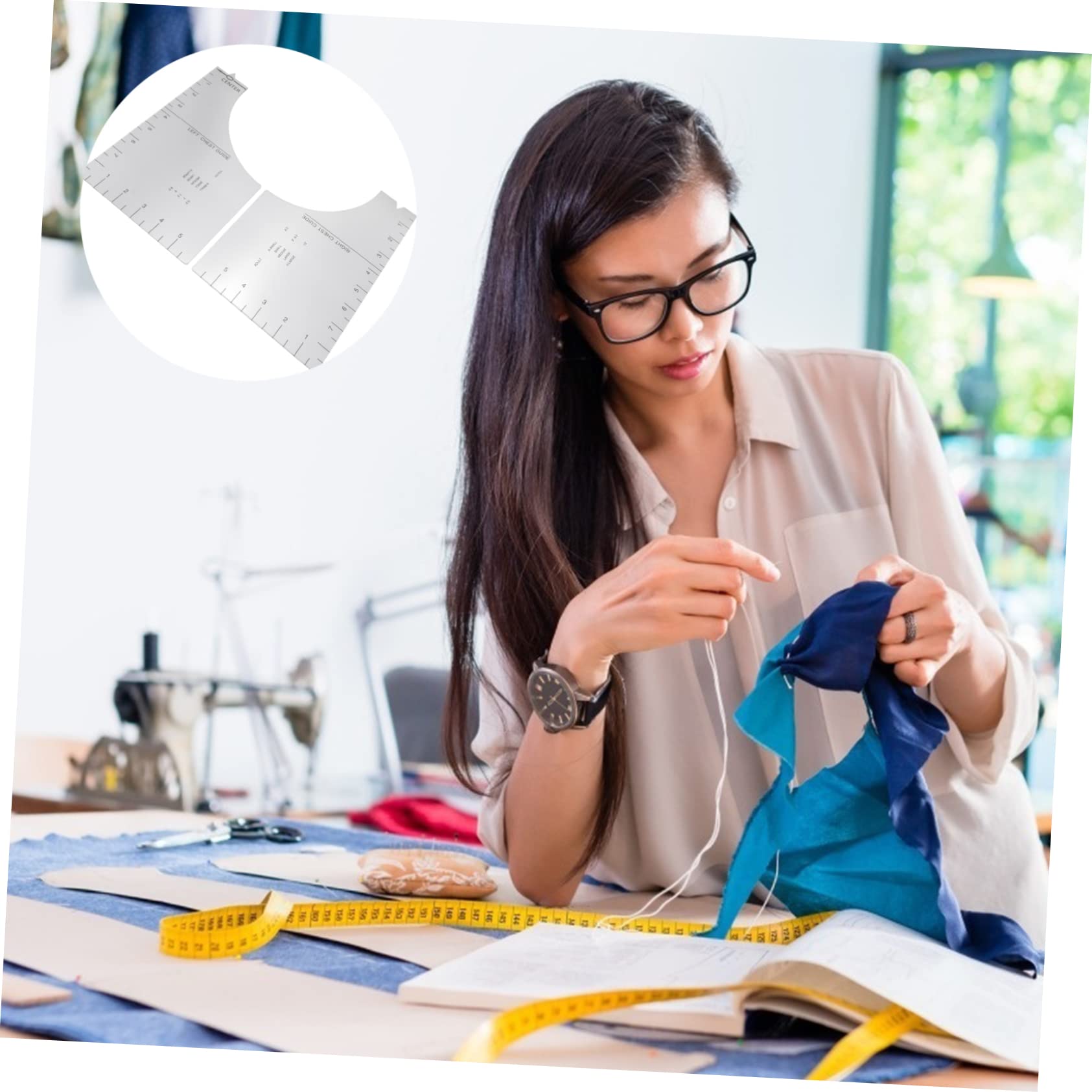 Housoutil 3 Piezas Regla para Costura y Confección Herramienta de Medición Transparente y Plegable Guía Curva para Tela para Bordado y Manualidades