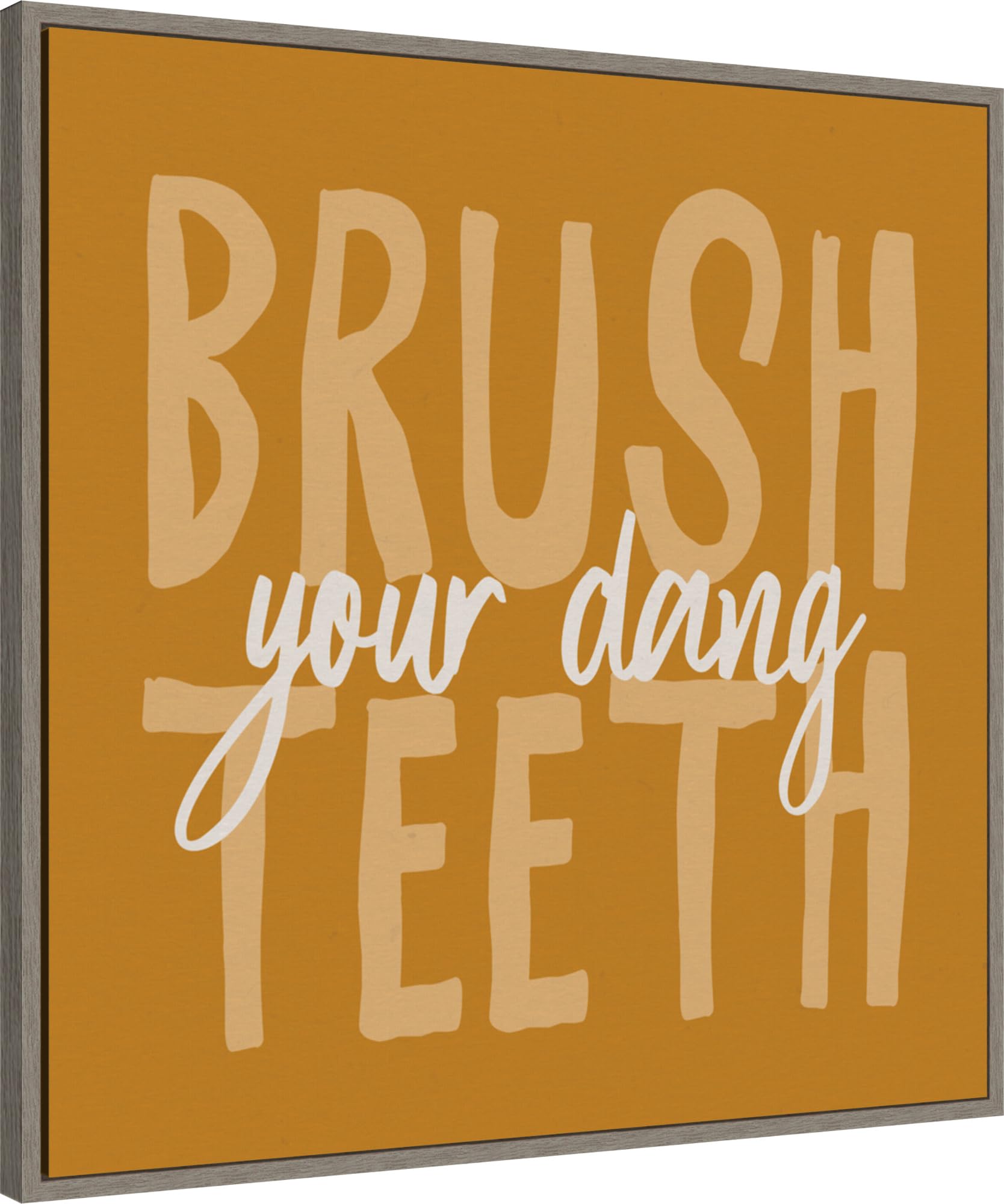 Amanti Art Framed Canvas Wall Art 30x30 Bathroom Advice IV Yellow by Wild Apple Portfolio, Framed Wall Art Canvas, Bathroom Artwork, Country Rustic Decor, Large Poster Painting for Living Room,