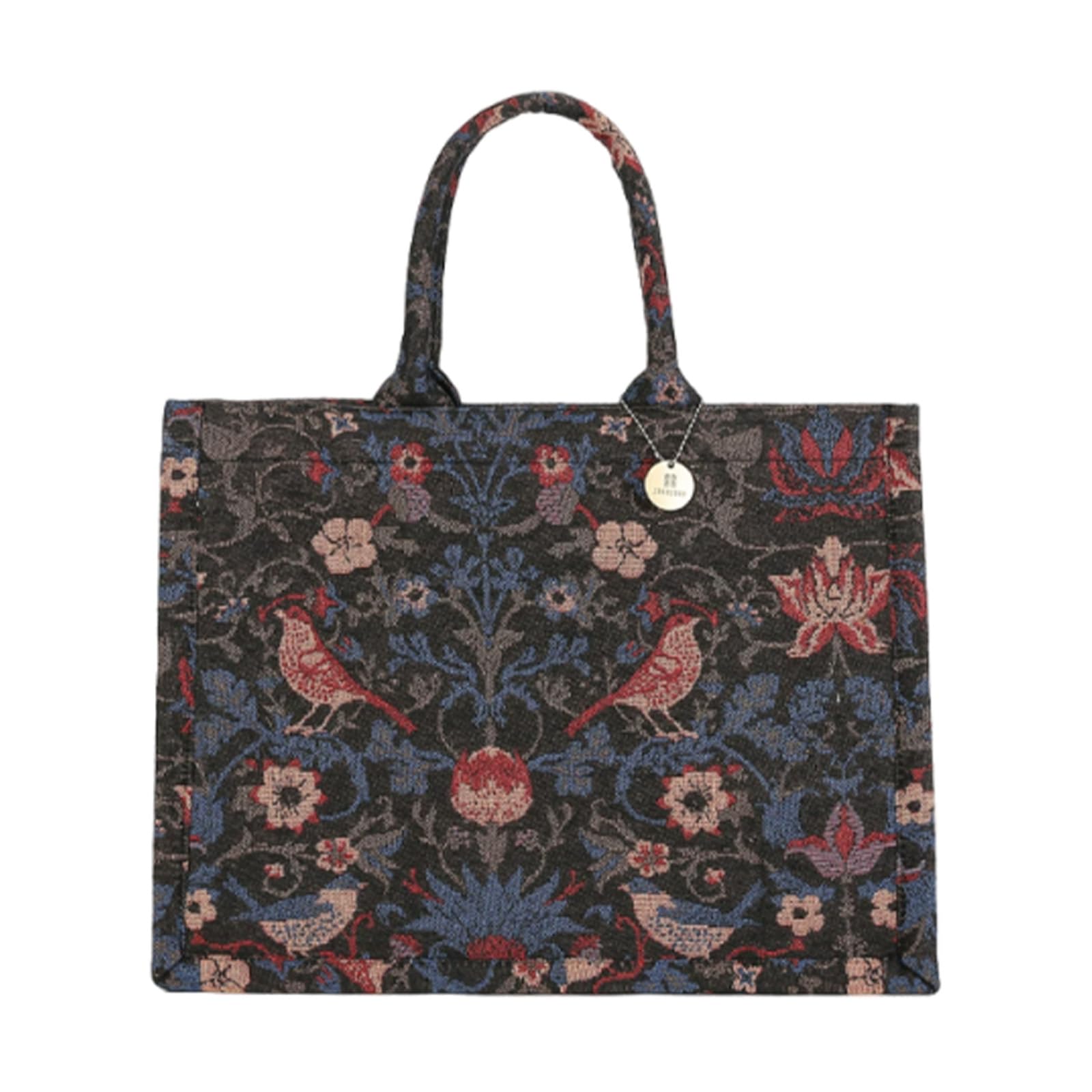 CORIOS Maletín Bolso para Ordenador Portátil con Motivos Étnicos Estampados para Mujer Bolso de Hombro para Estilo Boho Bolsa de Mano Tote de Lona para Vacaciones Viajes Citas Negro