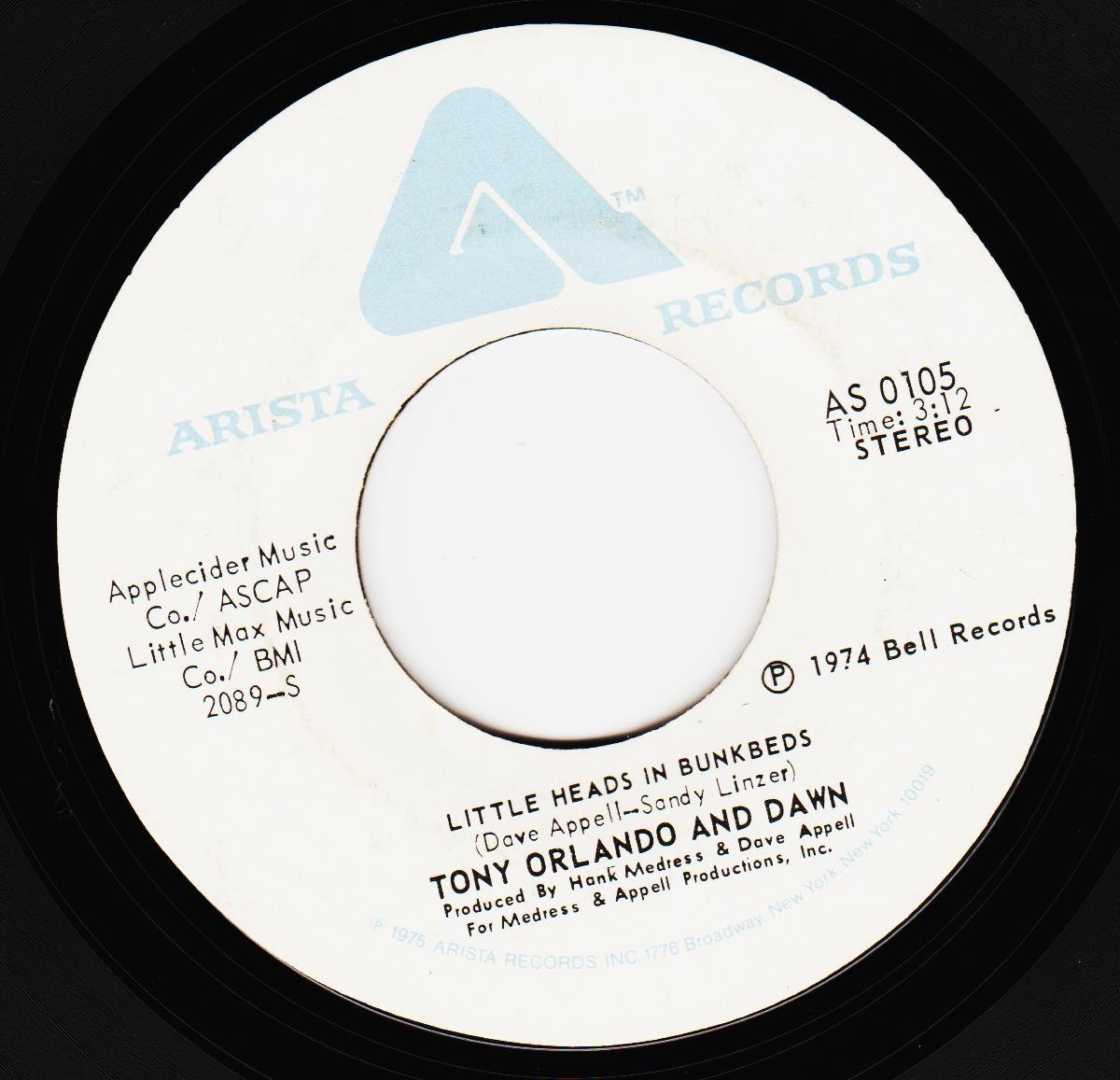 TONY ORLANDO AND DAWN - LITTLE HEADS IN BUNKBEDS / GIMMIE A GOOD OLD ...