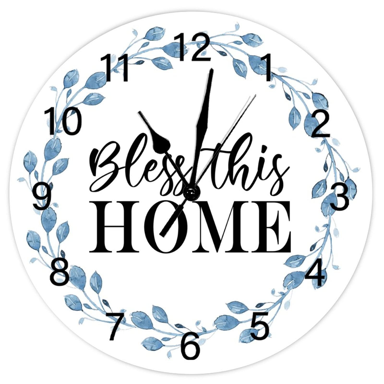 Horloge murale Bless This Home rustique de 38cm pour cuisine