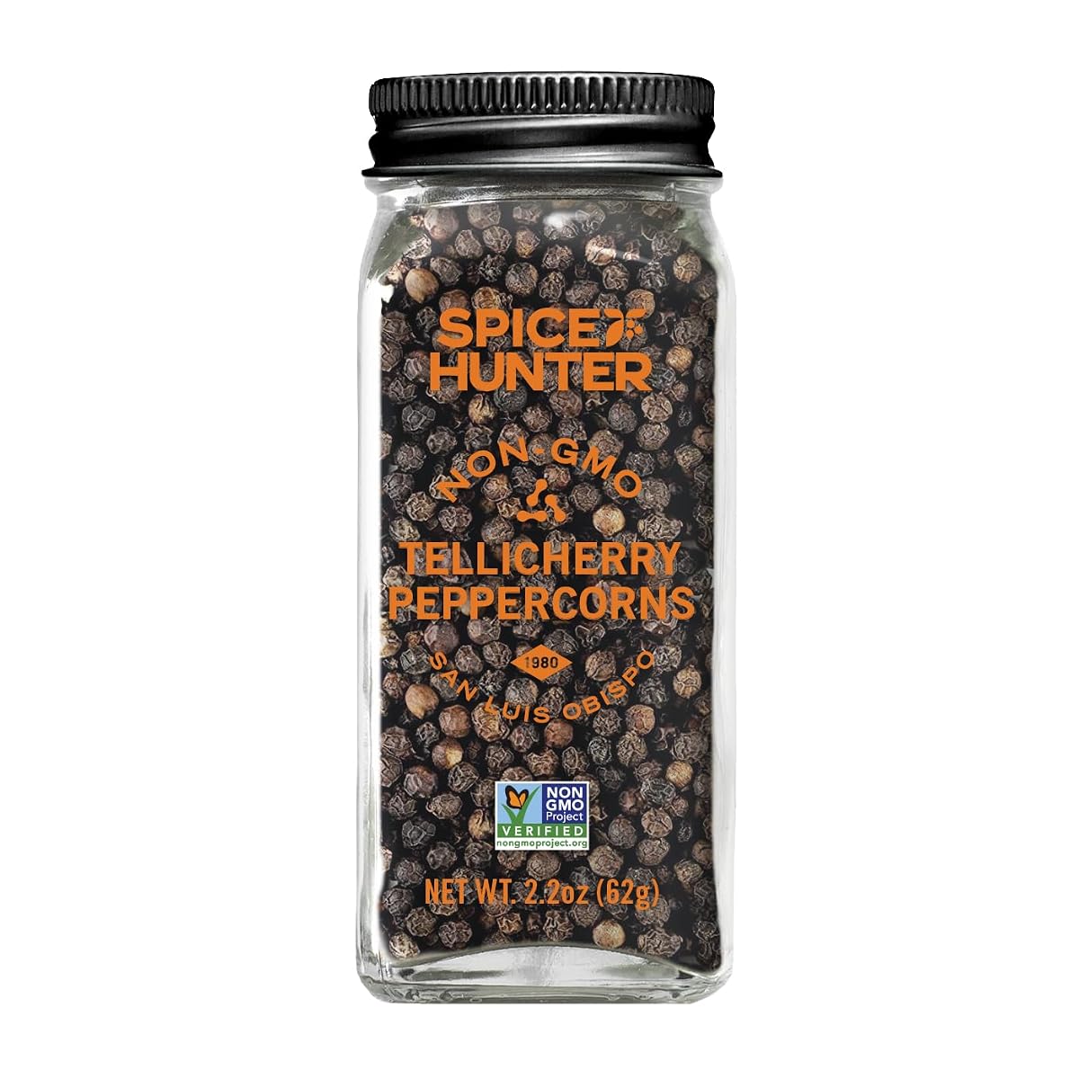 Spice Hunter Black Peppercorns, Tellicherry, Whole, 2.2 Ounce (Pack Of 6)