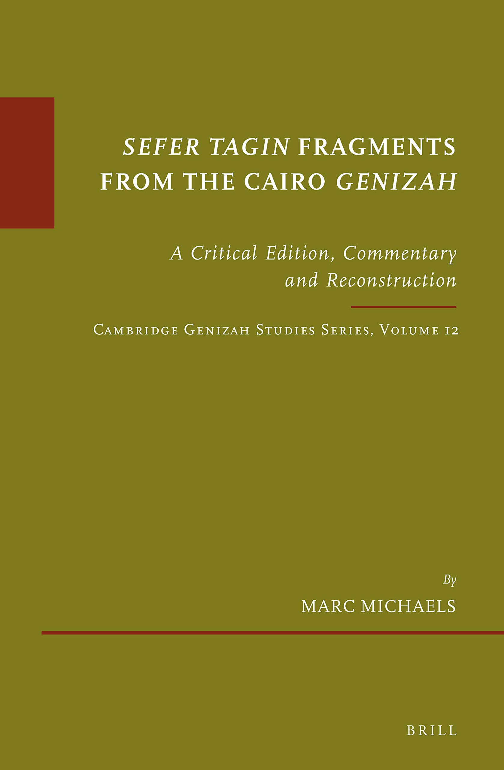 Sefer Tagin Fragments from the Cairo Genizah: A Critical Edition, Commentary and Reconstruction: 0 (Études Sur Le Judaïsme ... Genizah Studies Series, Volume 12, 85)
