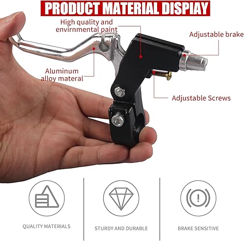 Miniatura 4 de Juego completo de frenos de bicicleta, kit de palanca de cables de pinzas interiores y exteriores, freno universal para bicicleta delantera y