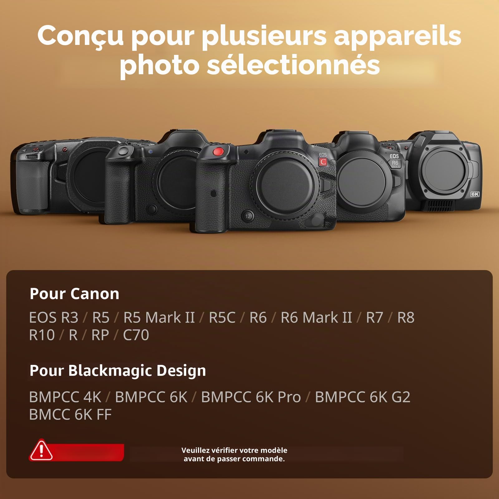 SMALLRIG Poignée Latérale Rotative avec Déclencheur REC pour Canon R3/R5/R6caméras Blackmagic Design Sélectionnées, Compatible avec Batterie F550/570-5235