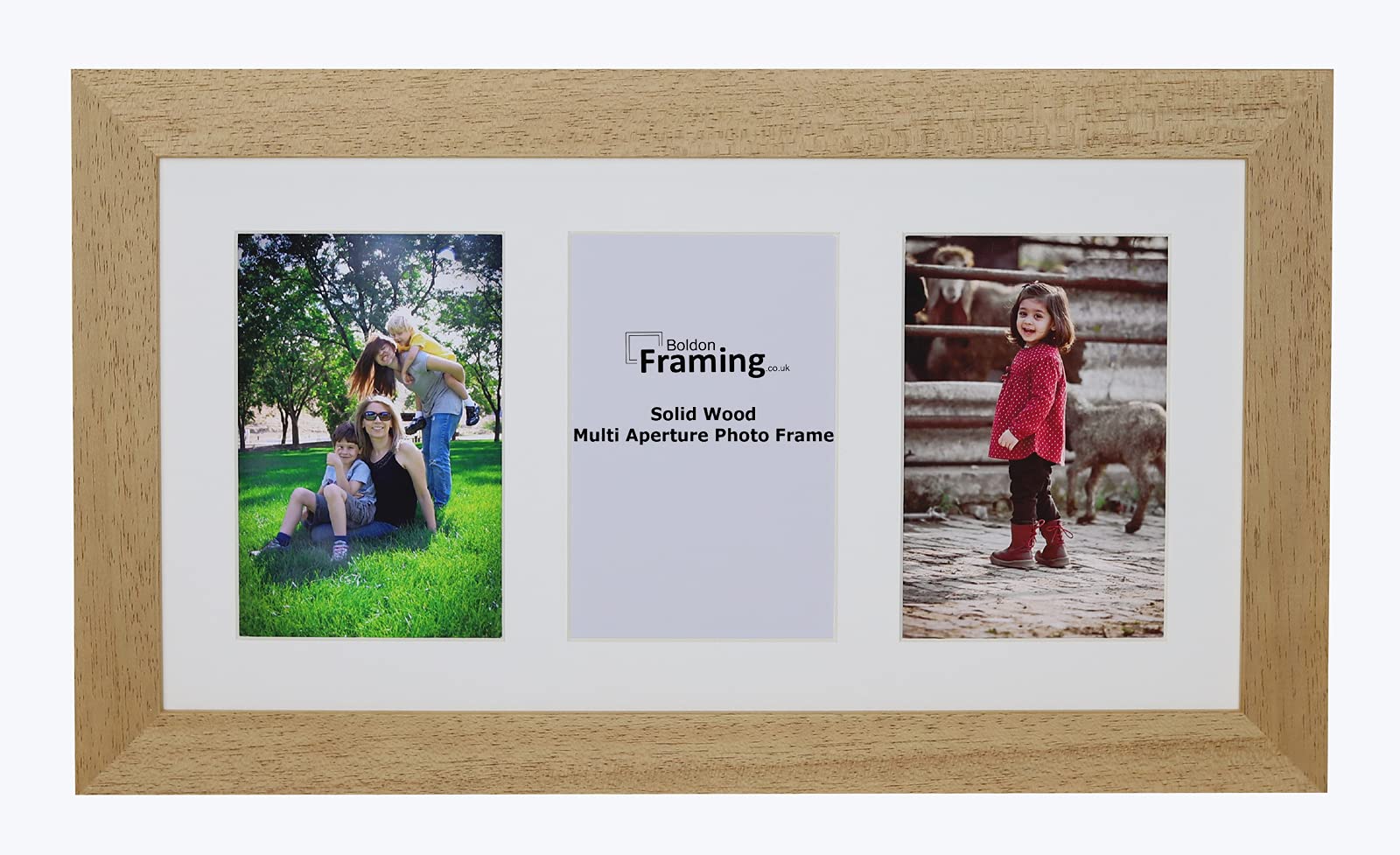 Boldon Framing REAL WOOD Square Multi Aperture Photo Picture Frame Instagram Wide Collage