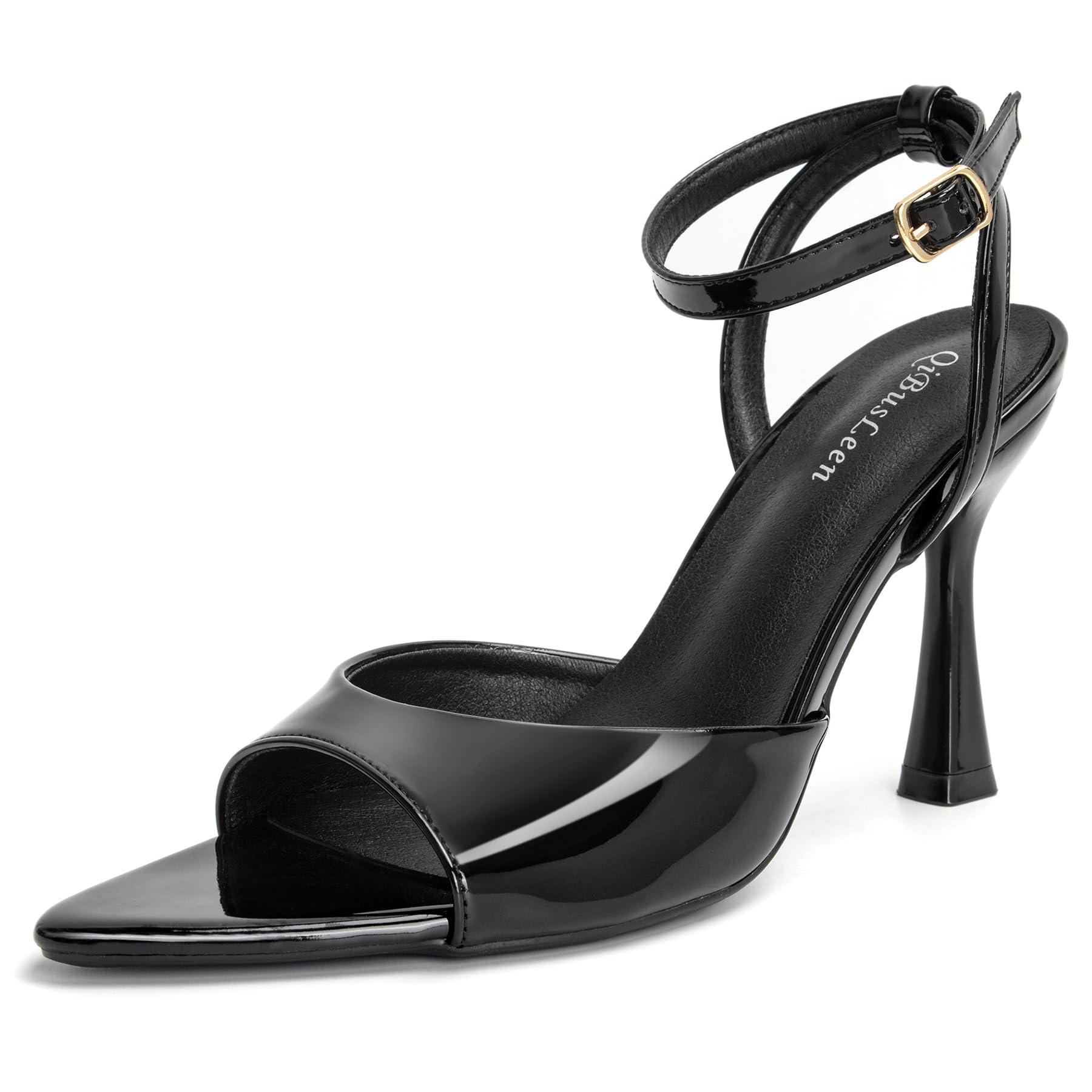 Sandalia elegante para mujer con puntera en punta | Punta abierta con tacón de aguja de 9 cm de alto, adecuado para fiestas, veladas, bailes