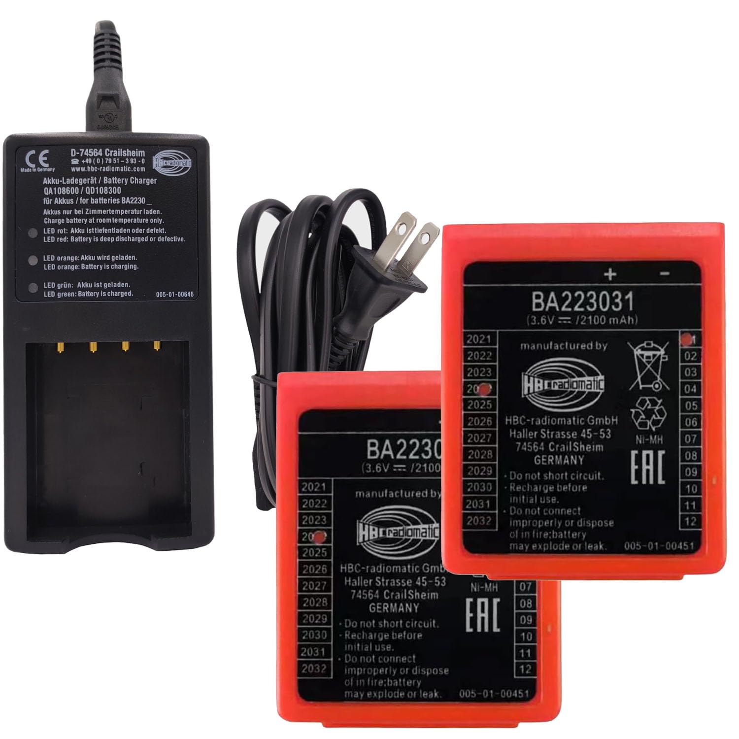 (2 x Battery + 1 x Charger) BA223031 3.6V 2100mAh Battery with QA108600 QD108300 Charger…