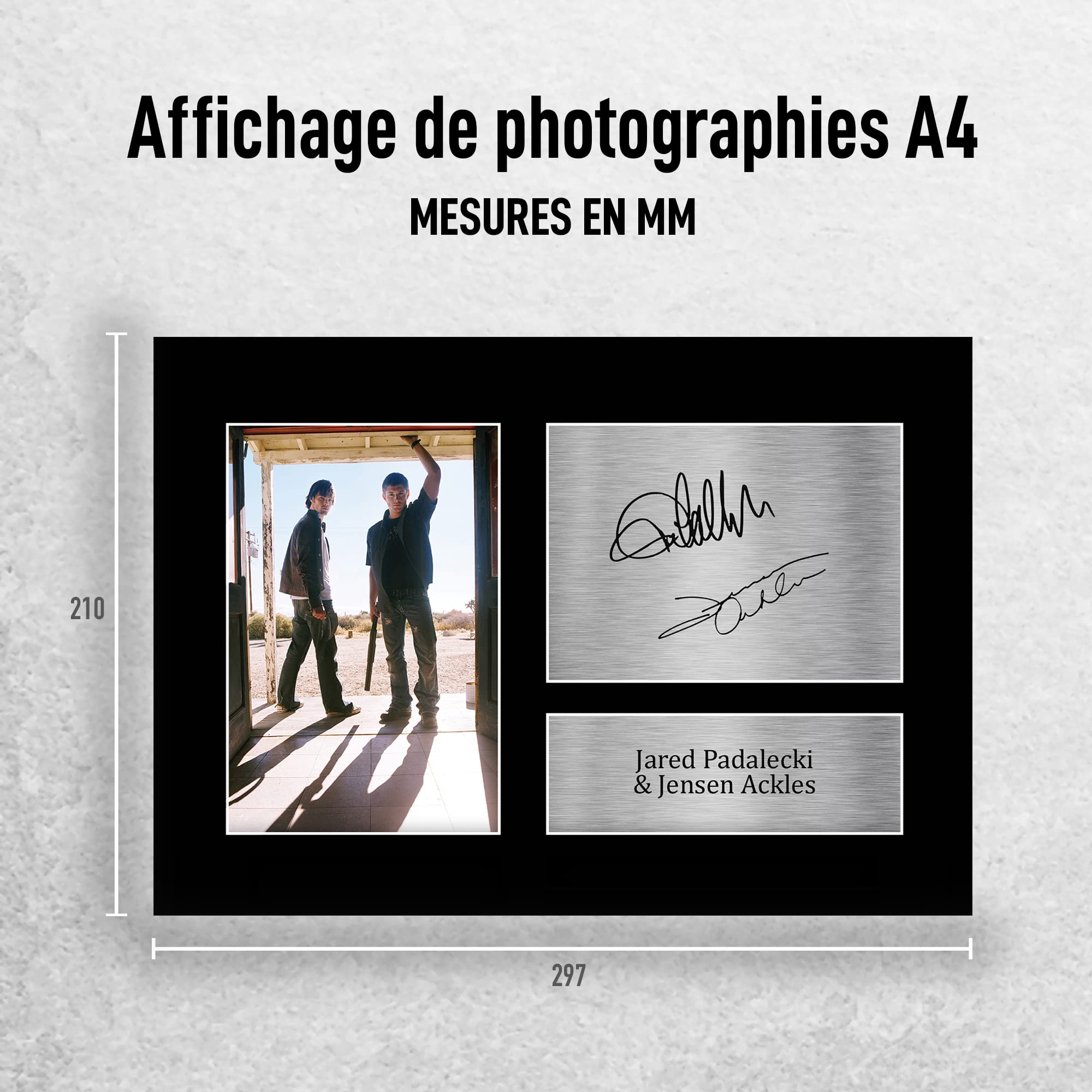 Supernatural A4 Autographe Photo Signé Jared Padalecki Jensen Ackles Cadeaux