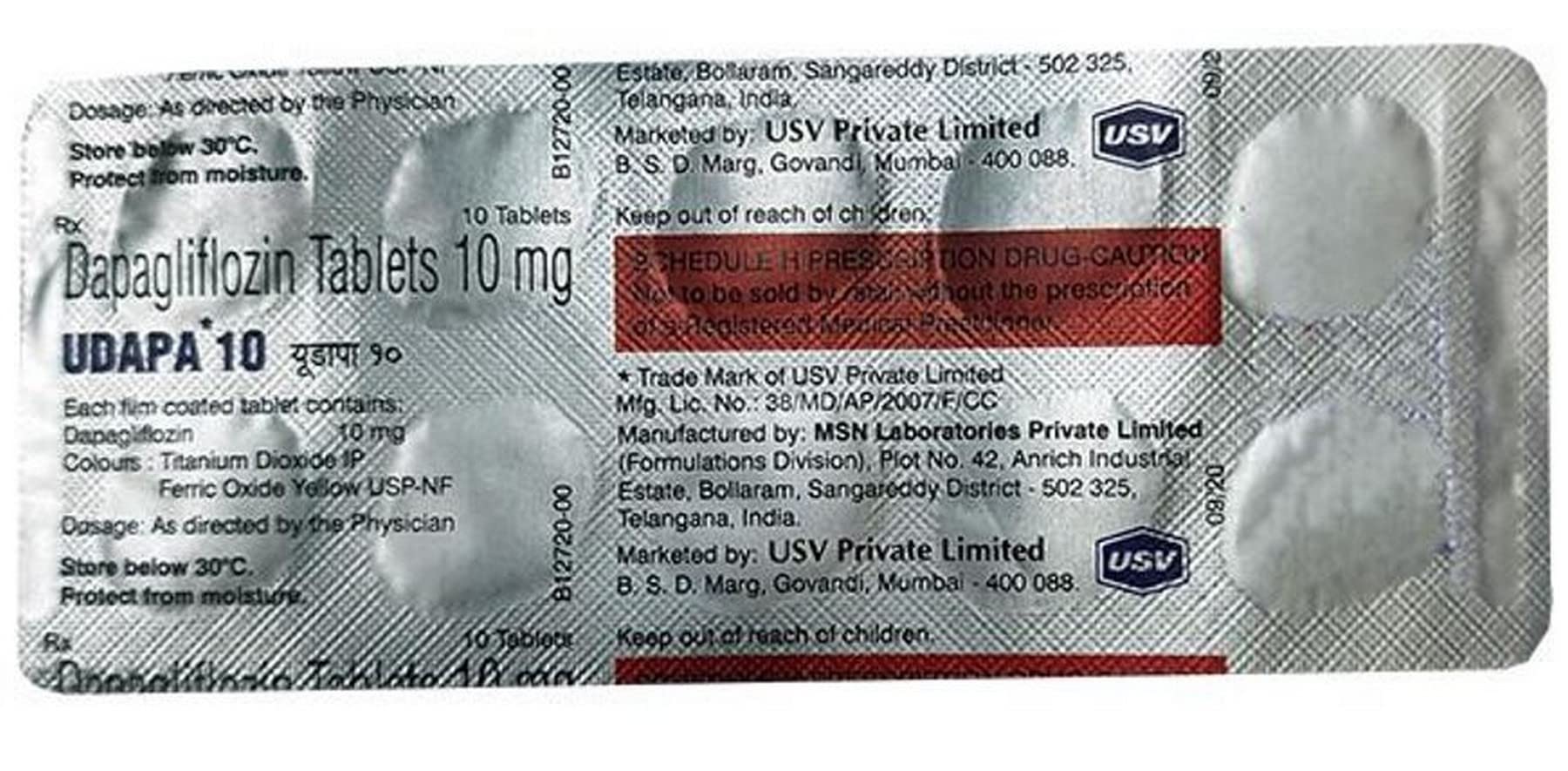 Udapa 10 mg - Strip of 10 Tablets