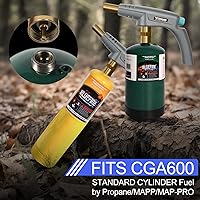 Vista 4 de BLUEFIRE Powerful Propane Torch Head, Trigger Start Mapp Gas Turbo Torch Map Gas Cooking Torch Kit with Adjust Flame, Grill Gun Torch for Cooking