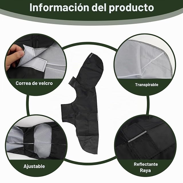 Foto 3 de 7 de Abrigo de lluvia impermeable para perro grande talla 4XL