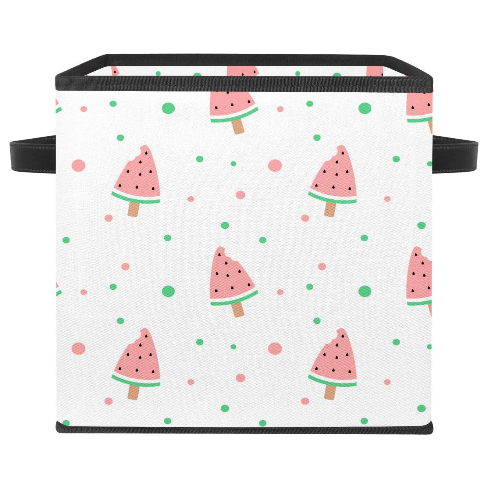 Cube de rangement enfant pour jouets et vêtements de chambre motif pastèque