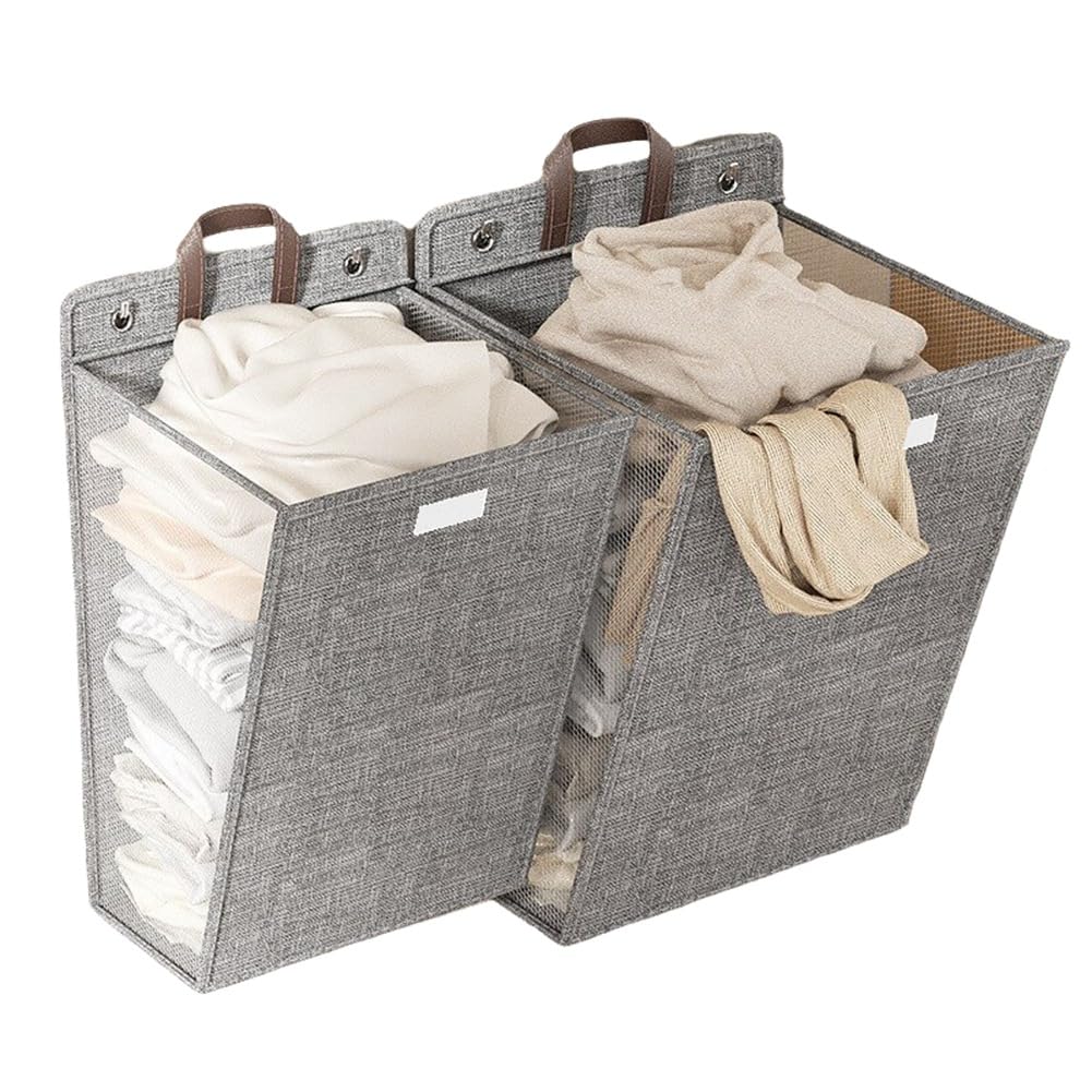 CTRLZS Foldable, Laundry Basket, Multifunctional Laundry Basket, Punch-Free Wall-Mounted Laundry Net, Clothes Storage