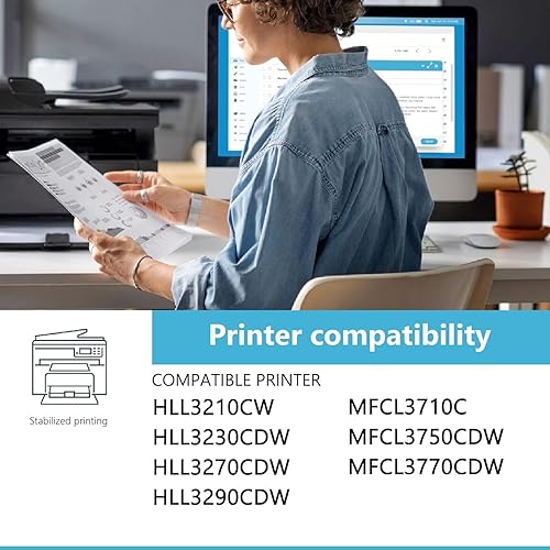 Miniatura 2 de TN227BK TN-227 Cartucho de tóner de alto rendimiento de repuesto para Brother TN227BK TN-227BK TN-223BK TN223BK Tóner negro funciona para impresora
