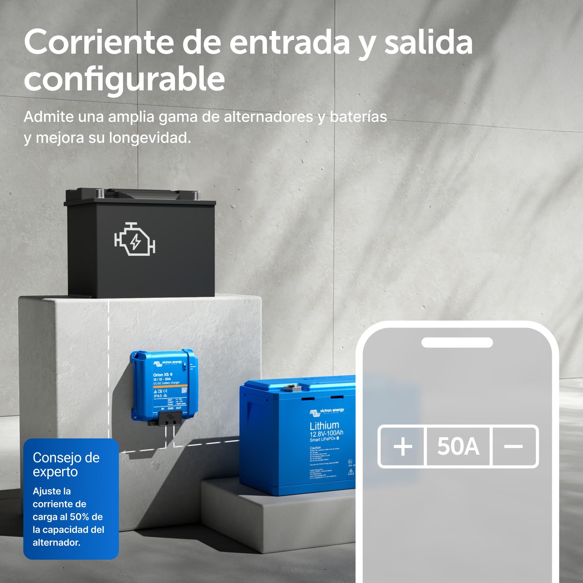 Victron Energy Orion XS Cargador de Batería CC-CC 12/12-Voltios 50 Amperios