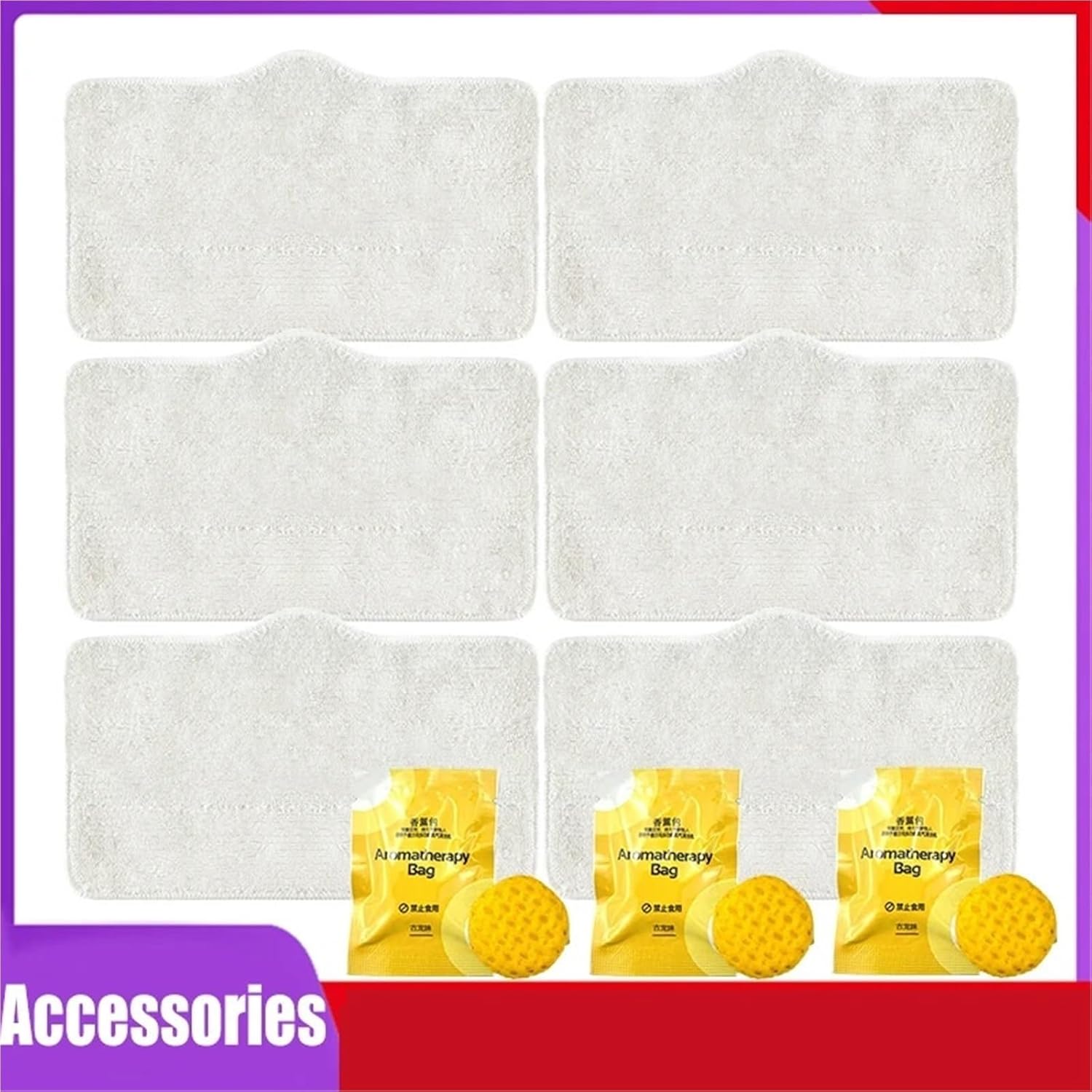 Handhold Steam Vacuum Cleaner Mop Cloth Rags Aromatherapy Bag Replacement Accessories Part，Compatible For Deerma，DEM ZQ100 ZQ600 ZQ610(6pcs)