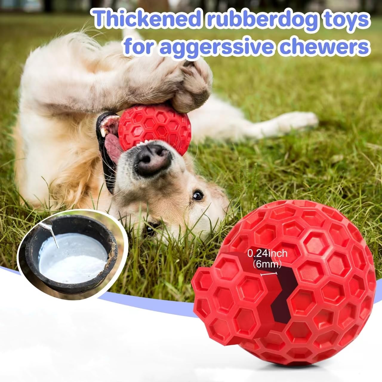 Quietschende Hundebälle – Unzerstörbares Welpenspielzeug, Klein, Kausicher, Schwimmfähig, Für Kleine Hunde, 5,3 Cm