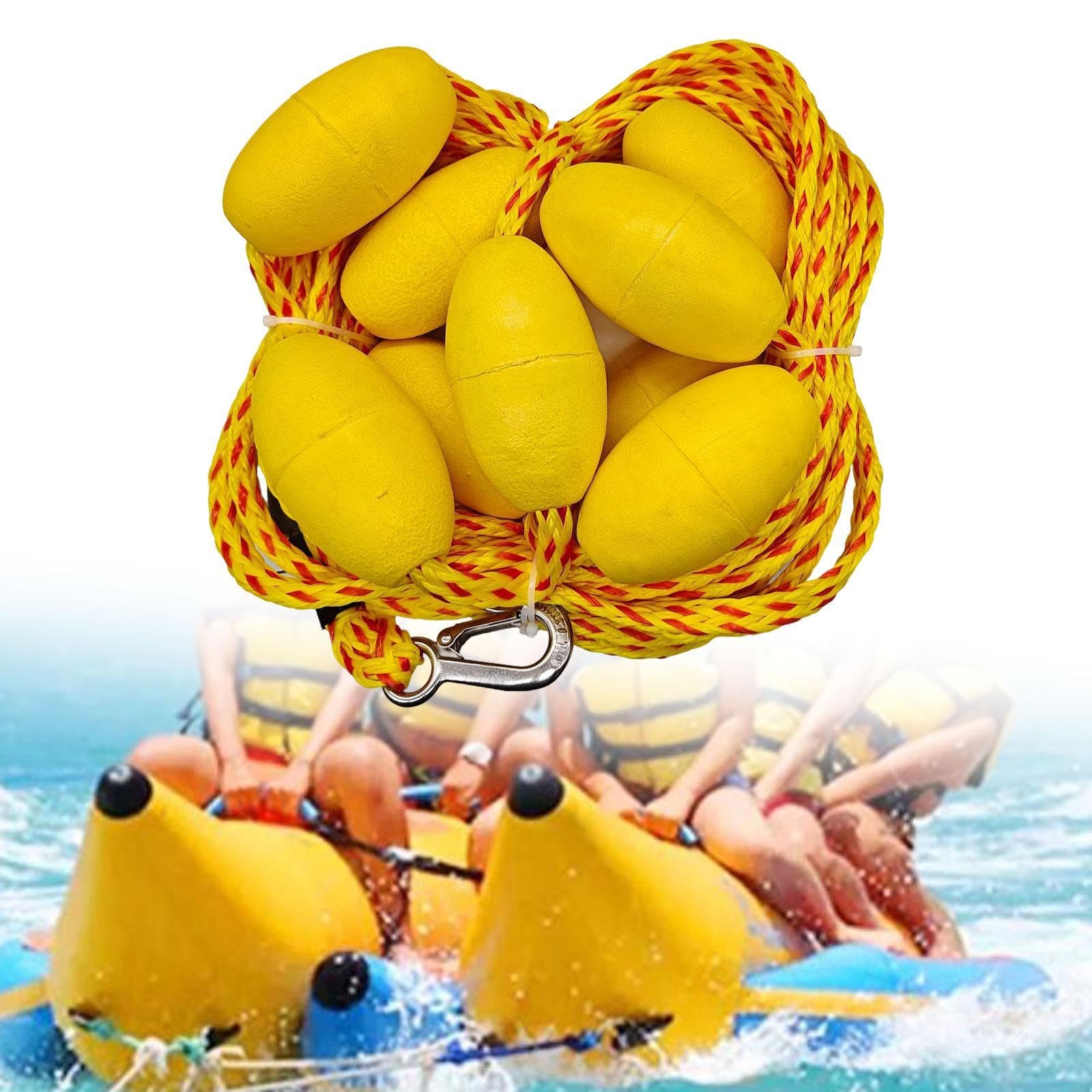 Corda Da Traino per Rimorchio Barca Fune per Sport Acquatici Corda Da Tubo Galleggiante con Ganci E Galleggianti Realizzata in Polipropilene Intreccia