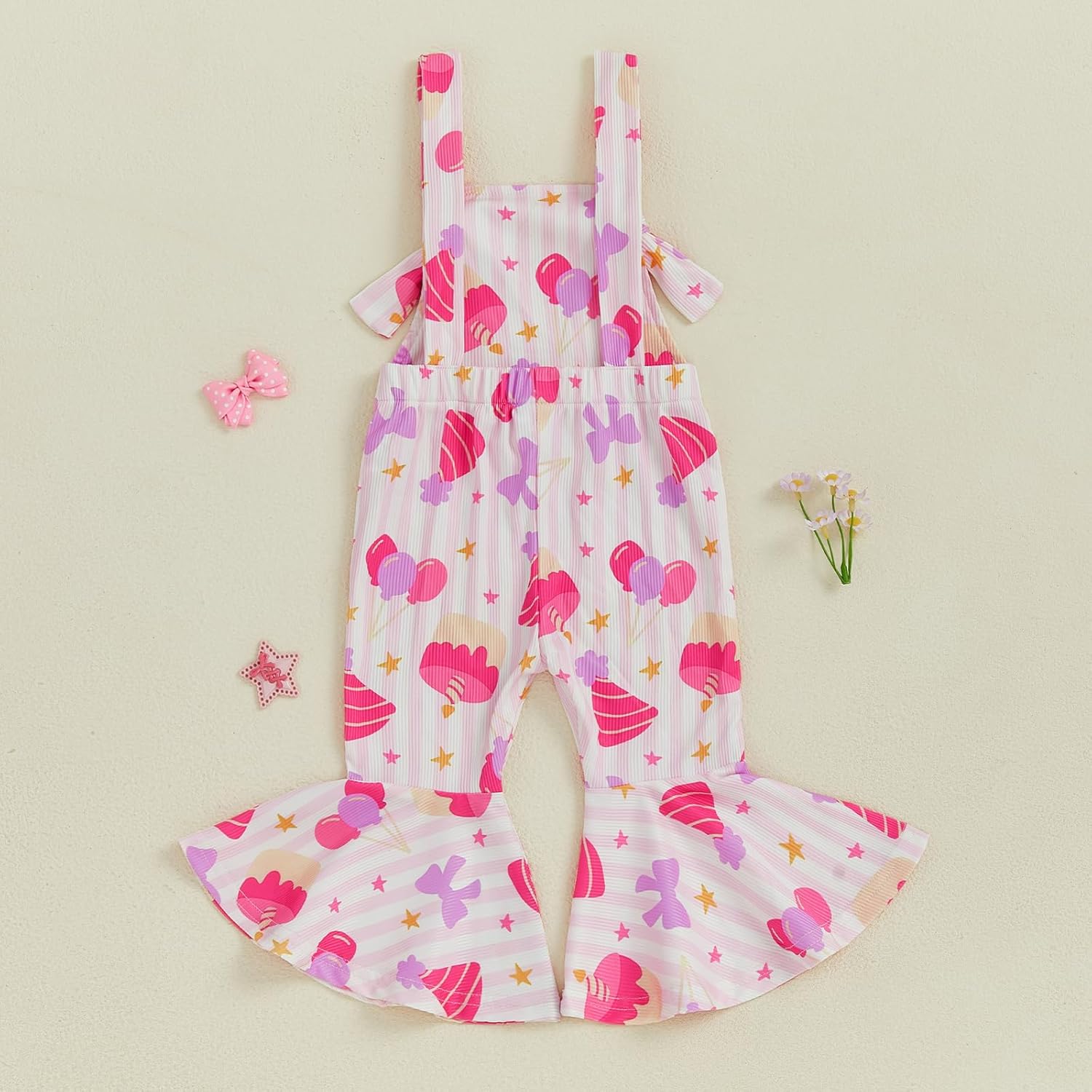 Toddler Baby Girl 1st 2nd 3rd 4th 5th Birthday Outfit Bell Bottom Romper Sleeveless Halter Jumpsuit Summer Clothes - Image 5