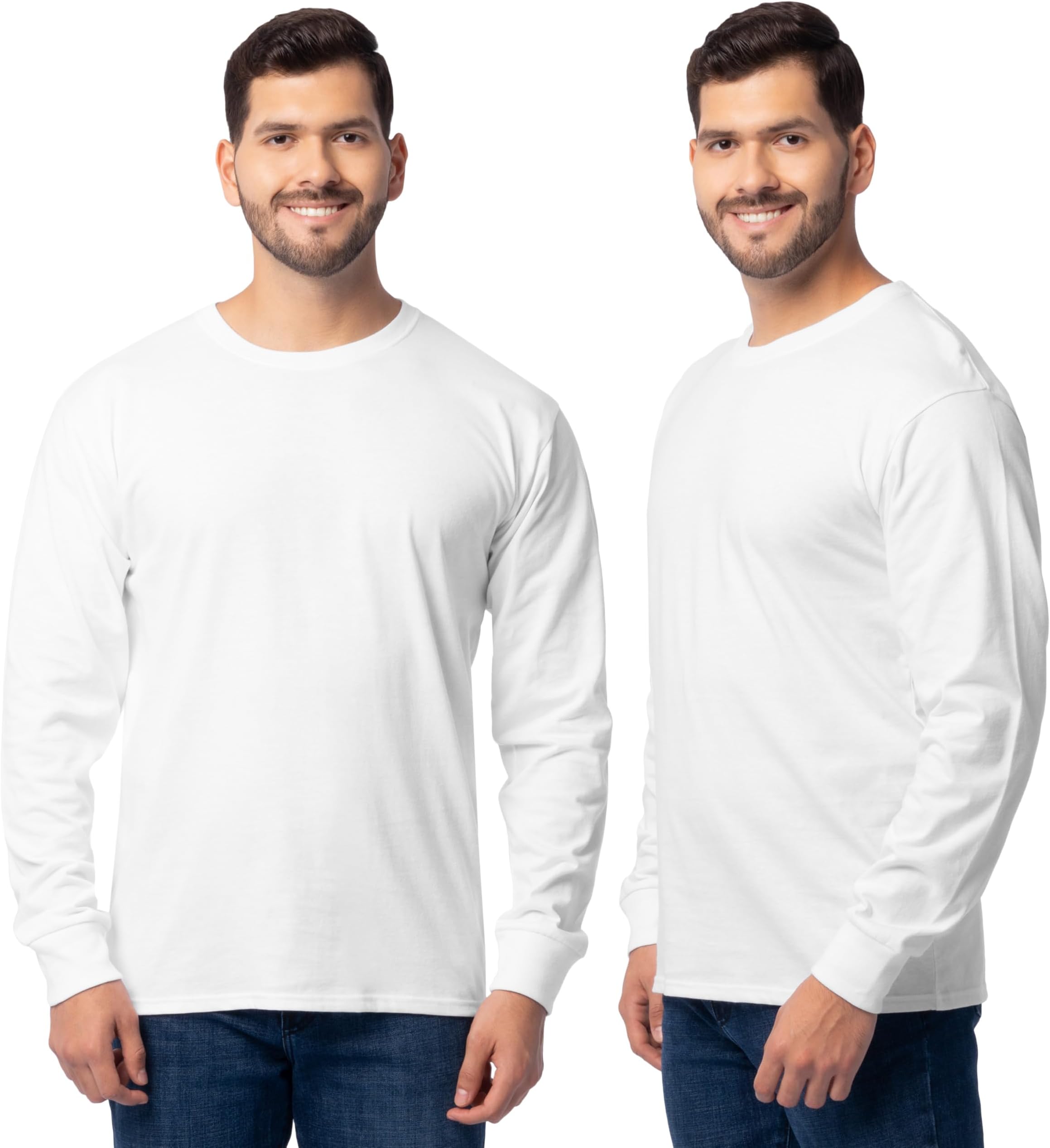 Men's Eversoft Cotton Long Sleeve T Shirts, Breathable & Moisture Wicking with Odor Control