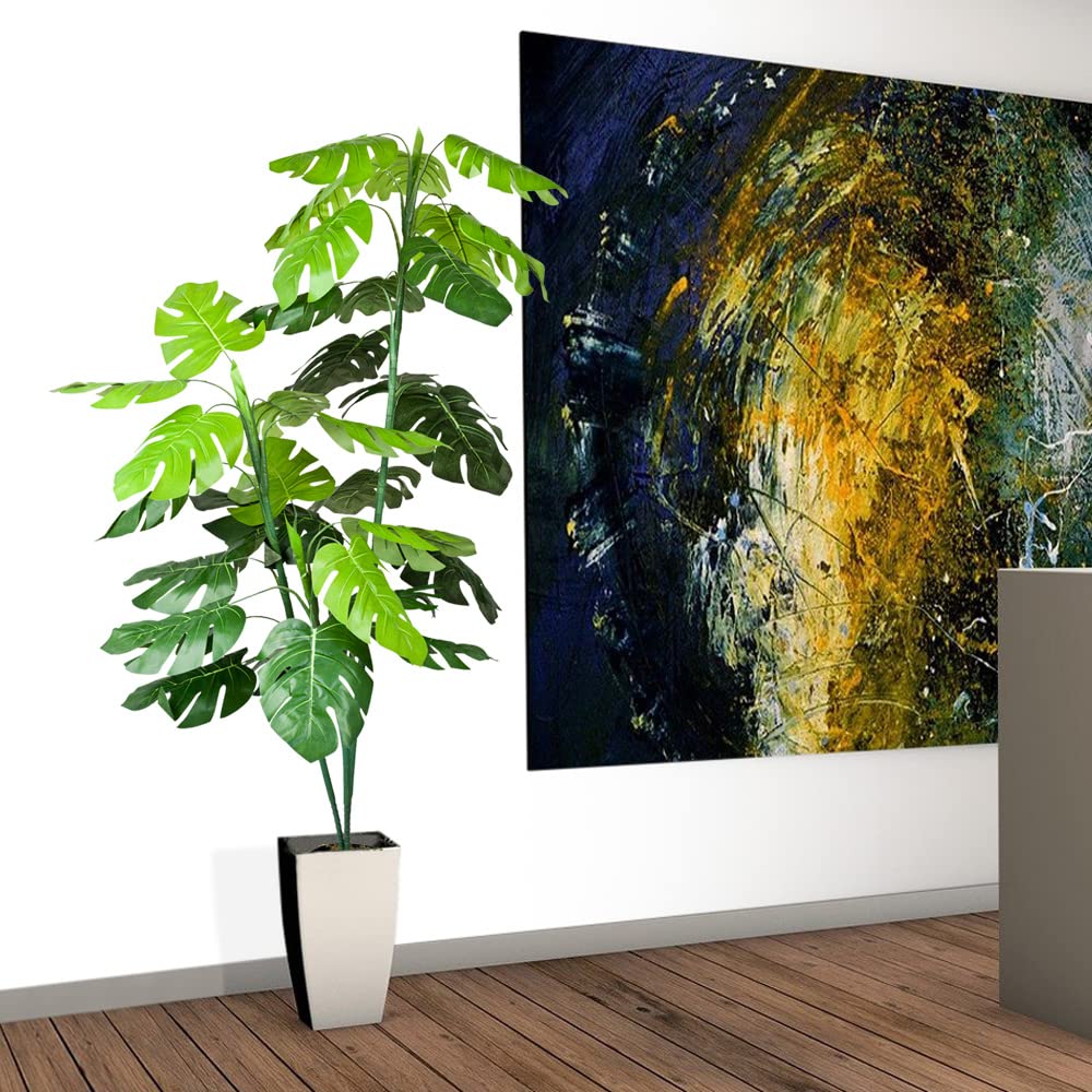 Decovego Monstera Pianta Albero Artificiale Plastica 140 cm