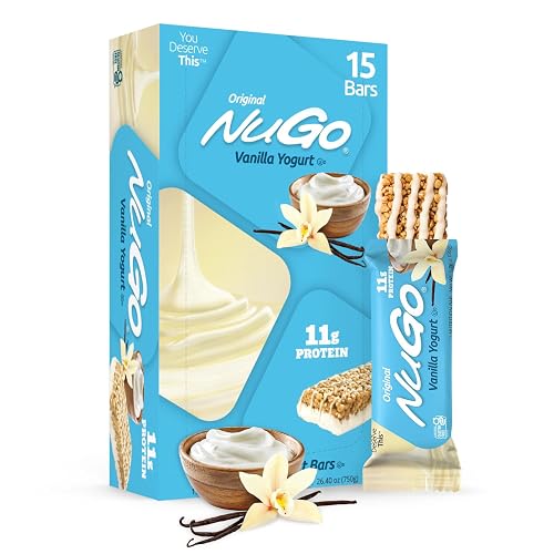 NuGo Original, Vanilla Yogurt, 11g Protein Bar, Gluten Free, 15