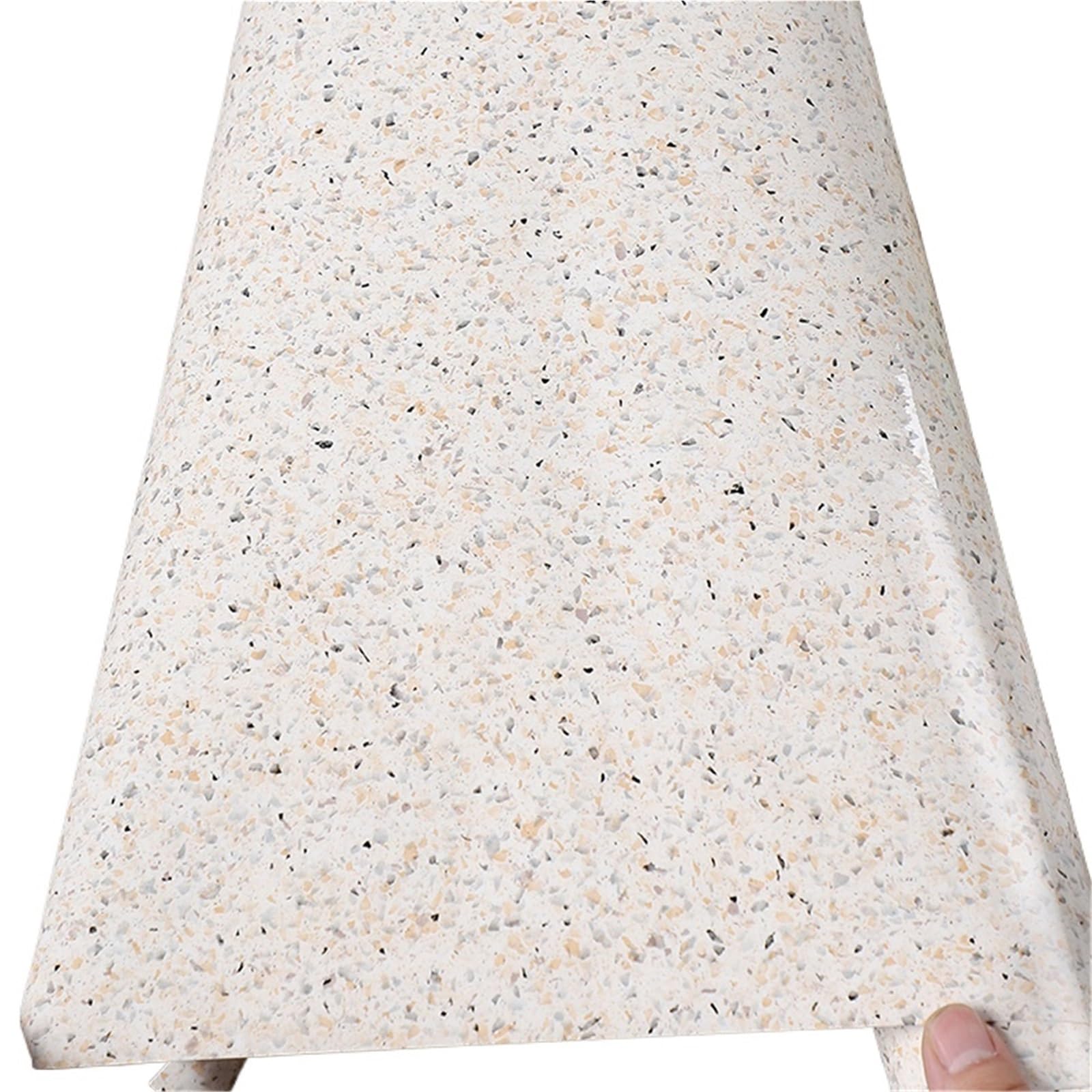 Marble Contact Paper Terrazzo Countertops Waterproof Kitchen Countertop Marble Wallpaper Vinyl Self Adhesive White Granite(Beige,40cmx300cm)