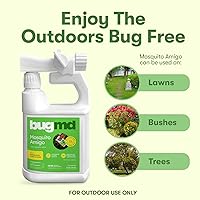 Vista 6 de BugMD Mosquito Amigo Mata Hormigas y Repelente de Insectos - Mata Mosquitos, Cucarachas y Arañas al Aire Libre, Defensa contra Moscas e Insectos