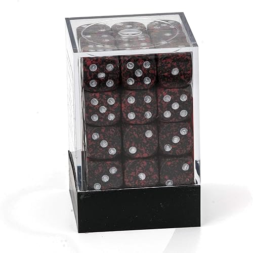 Miniatura 4 de DND - Juego de dados Chessex D&D de 0.472 pulgadas, juego de dados poliédricos de volcán plateado moteado, Dungeons and Dragons, incluye 36 dados –