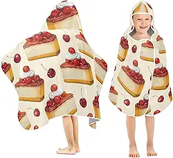 Burbuja Cheesecakes Toalha de banho com capuz para crianças, toalha de praia de pelúcia macia absorvente para meninas e meninos 3-10 anos, 61 x 127 cm