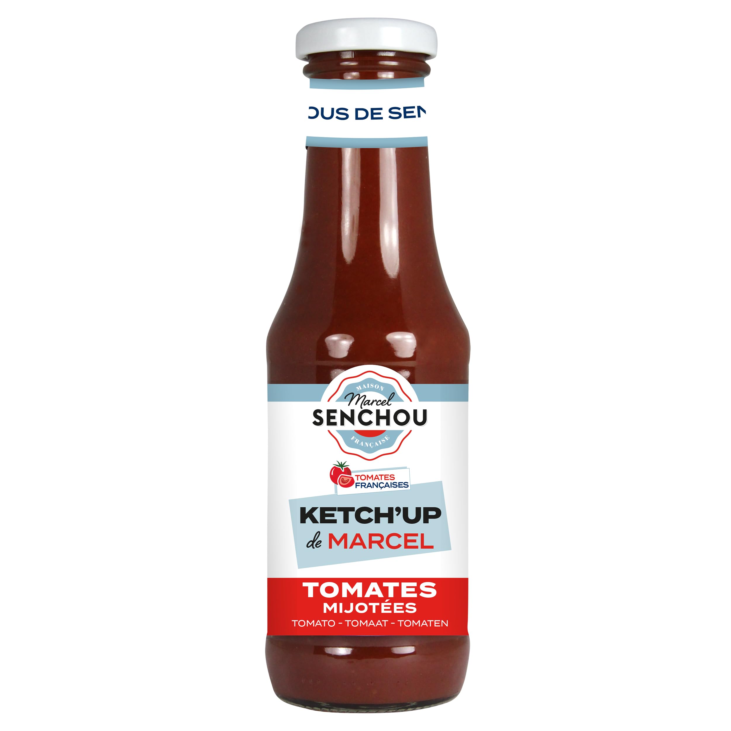 Pur Ketchup Tomate - Accompagnement Classique de Barbecue, Grillades, Burgers, Frites, Légumes - Sans Colorant & Additif - Vegan Friendly & Gluten Free - 360g, Bouteille en Verre 82% Recyclé - SENCHOU
