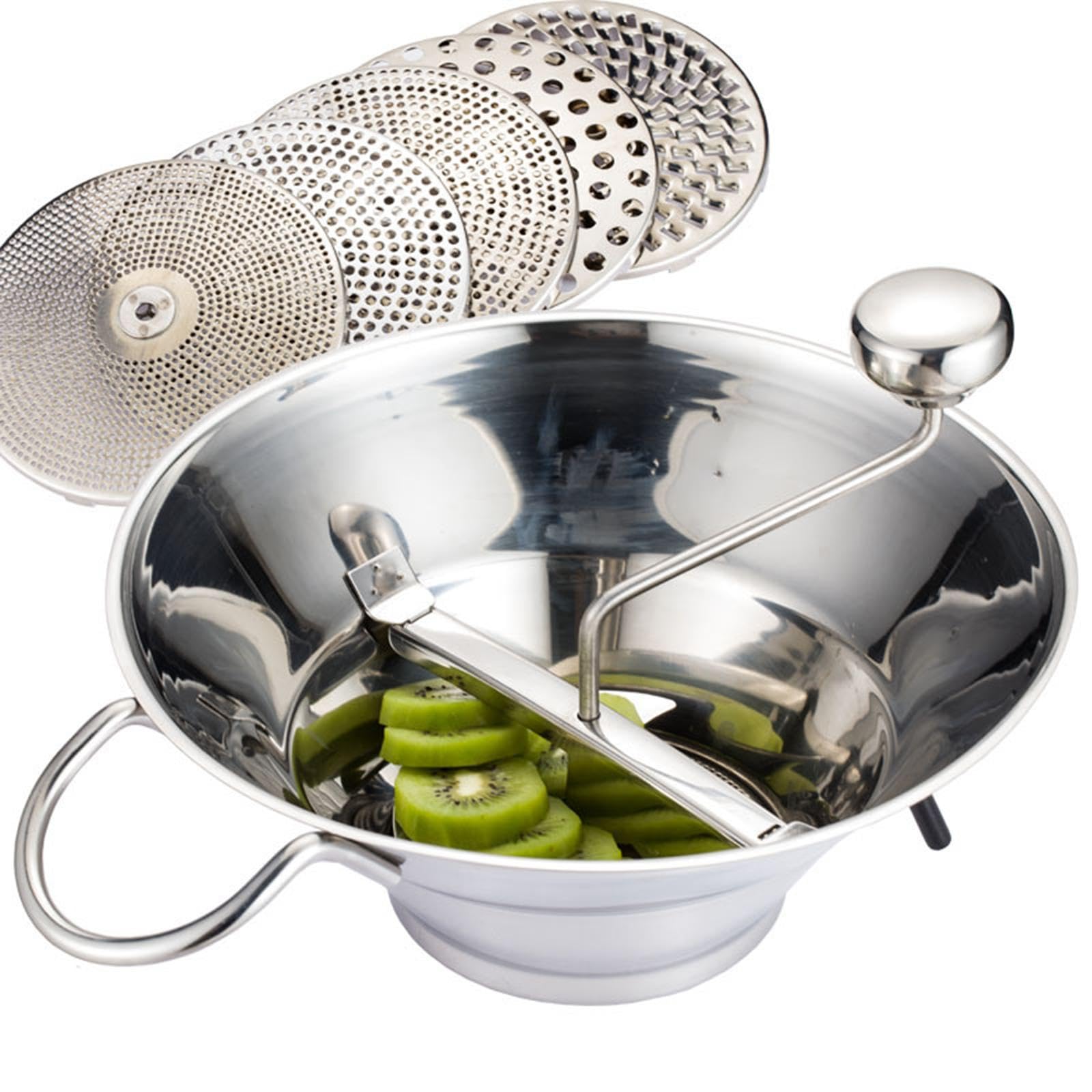 Rotierender Fleischwolf Aus Edelstahl, Multifunktionaler Tragbarer Küchenwolf mit Sieb, Lebensmittelmixer für Saucen Und Kebabs