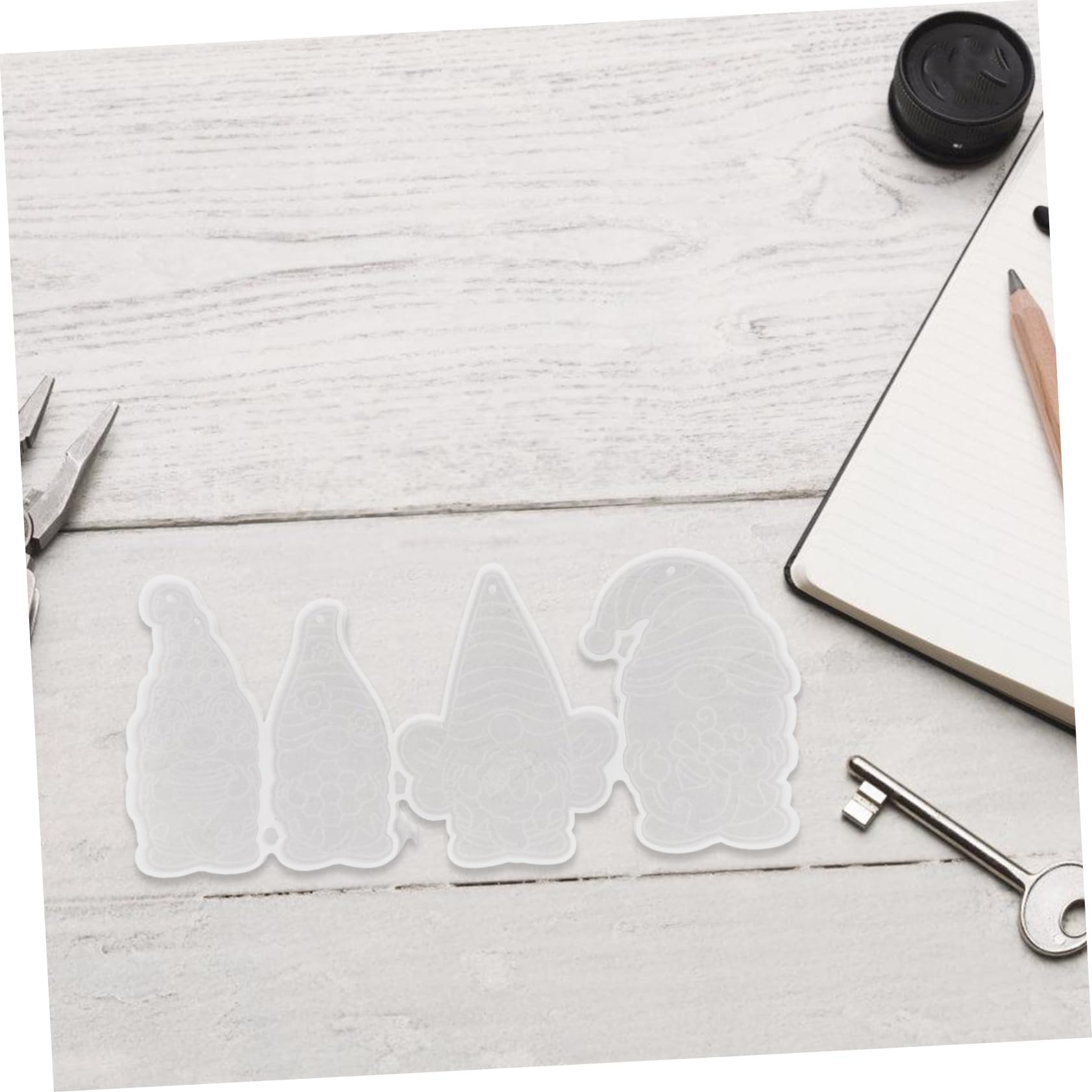 HOMSFOU 5 Set Stampo Portachiavi Argilla Chiave Ciondolo Pendente Api Per Portachiavi Per Artigianato Portachiavi Con in Resina Gel Di Silice Trasparente 2 Pezzi * 5