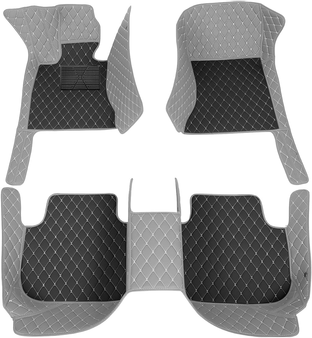 8X-Speed Car Floor Mats for Jeep Wrangler JL 2017-Present 4door Car Carpets Rug Lines PU Leather Floor Liner Black Grey