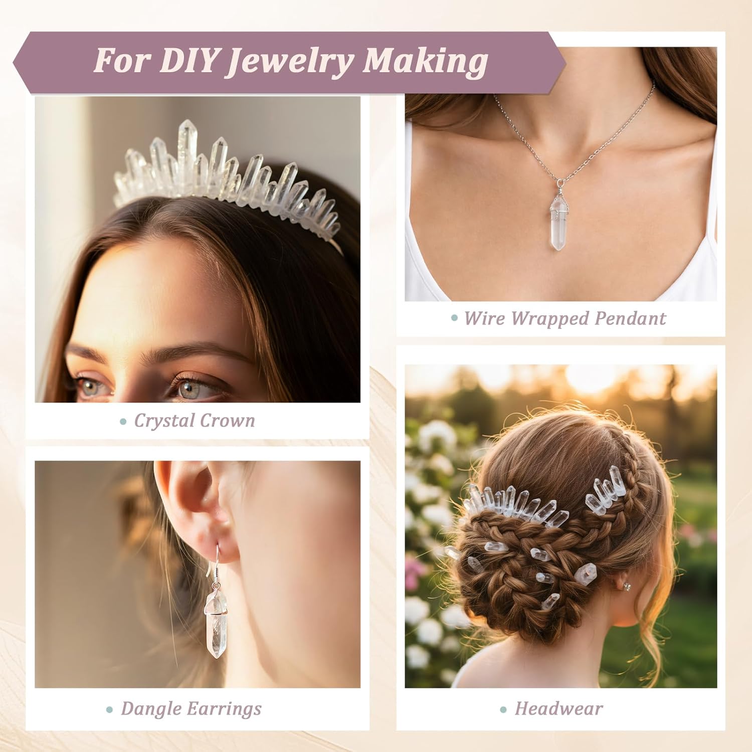 SUNYIK Angel Aura Quartz Titanium Coated Crystal Points Quartz Rough Sticks Spikes Point Beads 15 inch Strand Drilled - Image 2