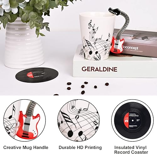 Miniatura 3 de Maustic Taza de Guitarra para Hombres y Mujeres - Regalos para Amantes de la Música para Músicos, Profesores - Regalo de Navidad y Cumpleaños - 13