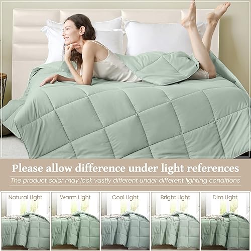 Vista 73 de Homelike Moment - Edredón tamaño king, inserto de edredón, plumón alternativo, ligero, acolchado, suave, para todas las estaciones, beige