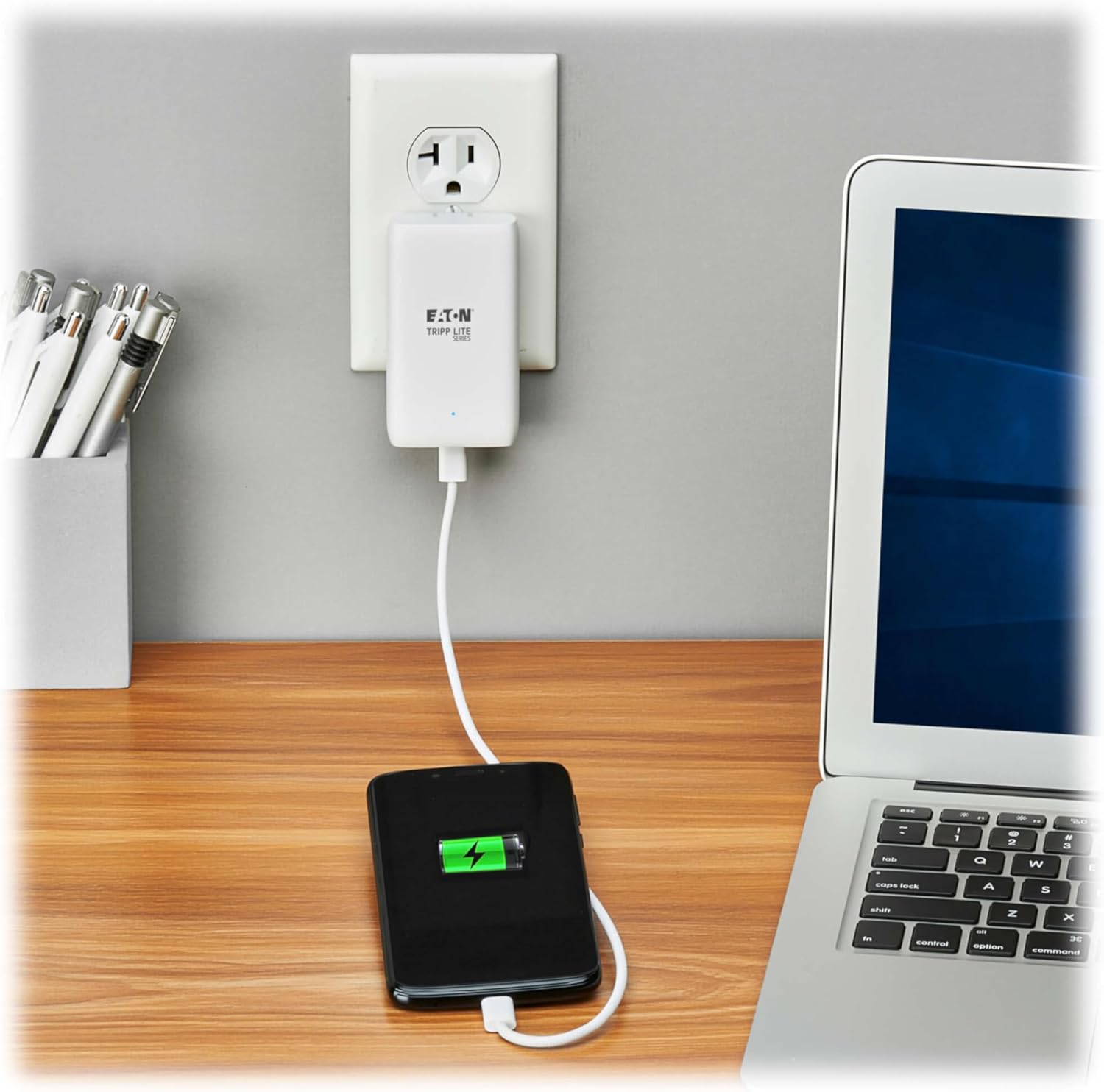 Eaton Tripp Lite Series Flat 1-Port USB-C Charger Block, Foldable Phone Charger, GaN 45W PD 3.0 Charging, 2-Year Warranty, iPhone 16, iPhone 15, Google Pixel 9, Nintendo Switch (U280-WF1-45C1-G)