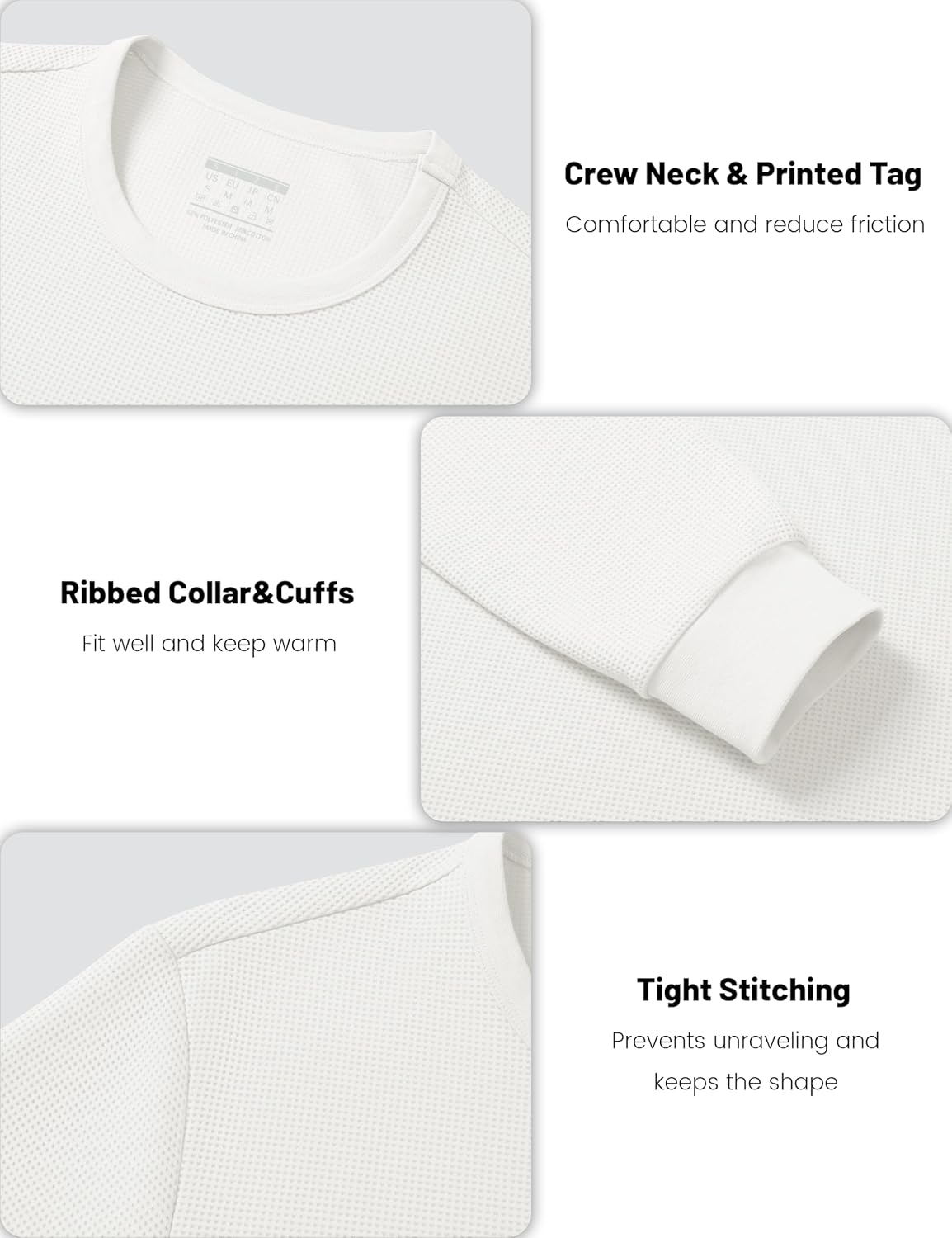 MAGCOMSEN Men's Thermal Shirts Long Sleeve Waffle Underwear Top Cold Weather Base Layer Winter Warm Undershirts - Image 5