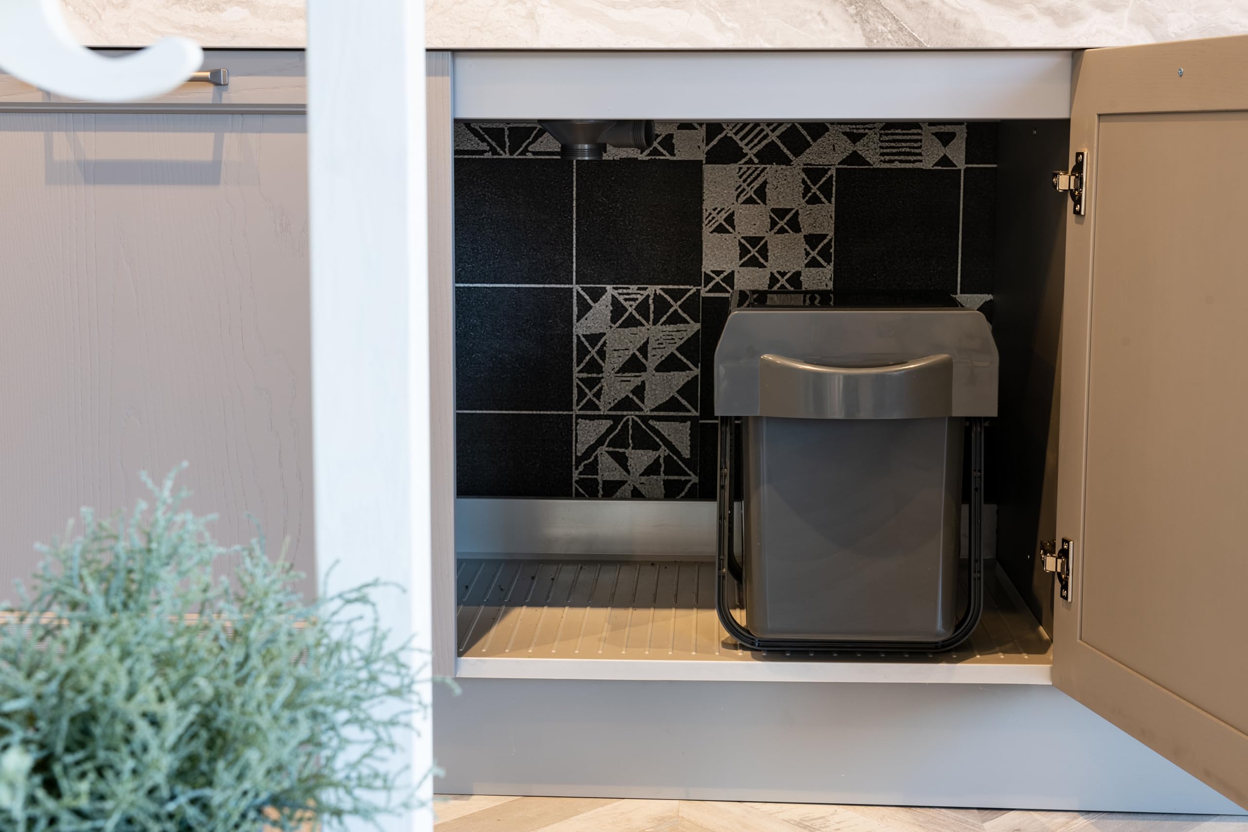 Generico Pattumiera da cucina sottolavello 16 Litri (1 secchio) per mobile di dimensioni minime 30 cm. (Grigio ardesia)