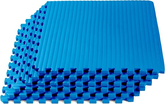 We Sell Mats 1 Inch Thick Martial Arts EVA Foam Exercise Mat, Tatami Pattern, Interlocking Floor Tiles for Home Gym, MMA, Anti-Fatigue Mats, 24 in x 24 in