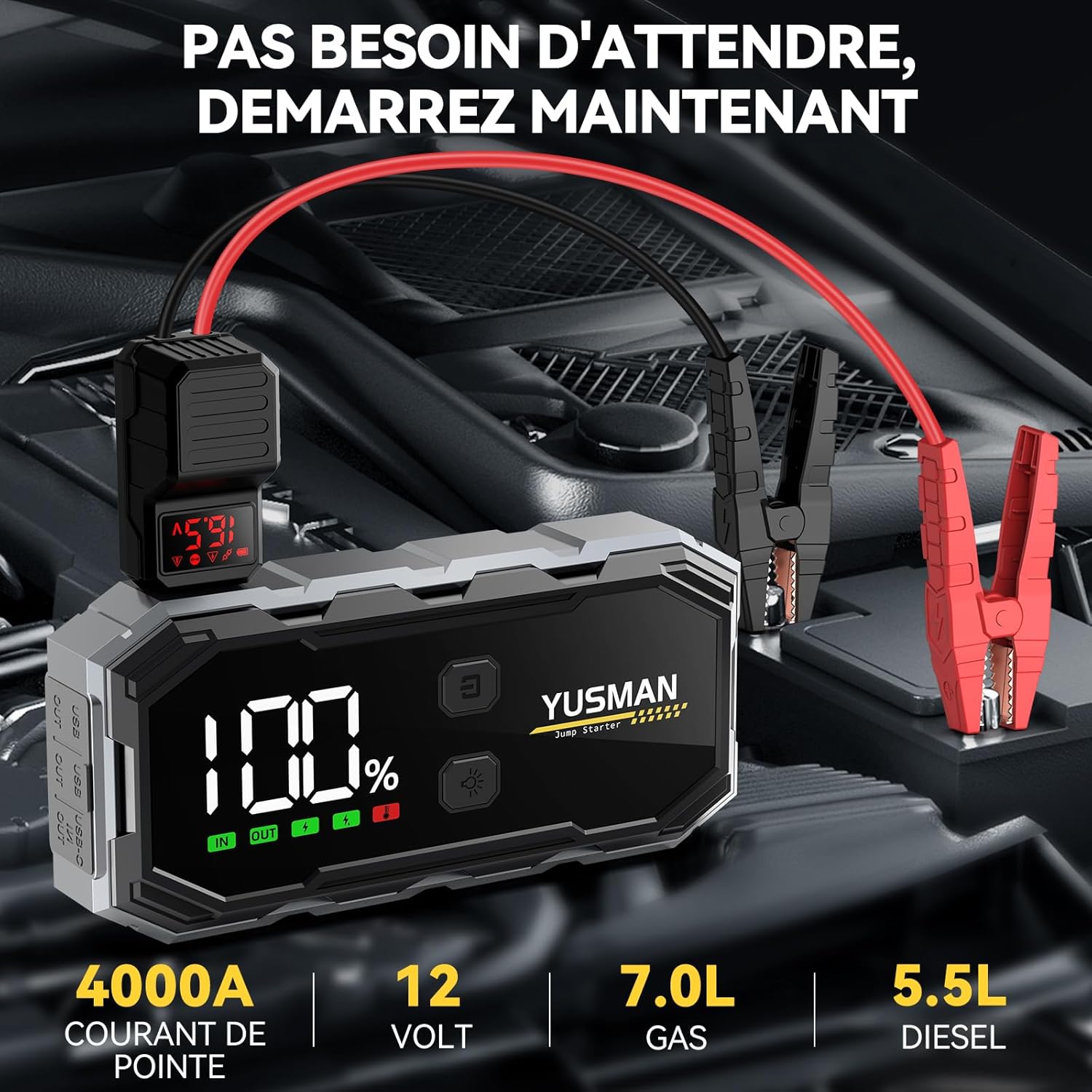 Jump starter power banka počas používania