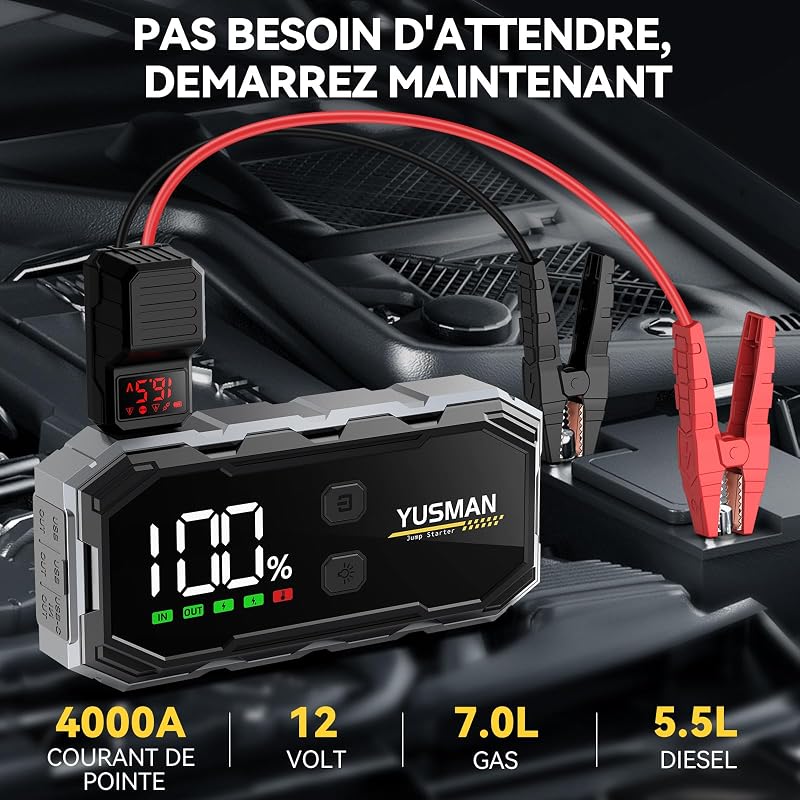 YUSMAN F01 Jump Starter Power Bank Autó Indító Hordozható Töltő
