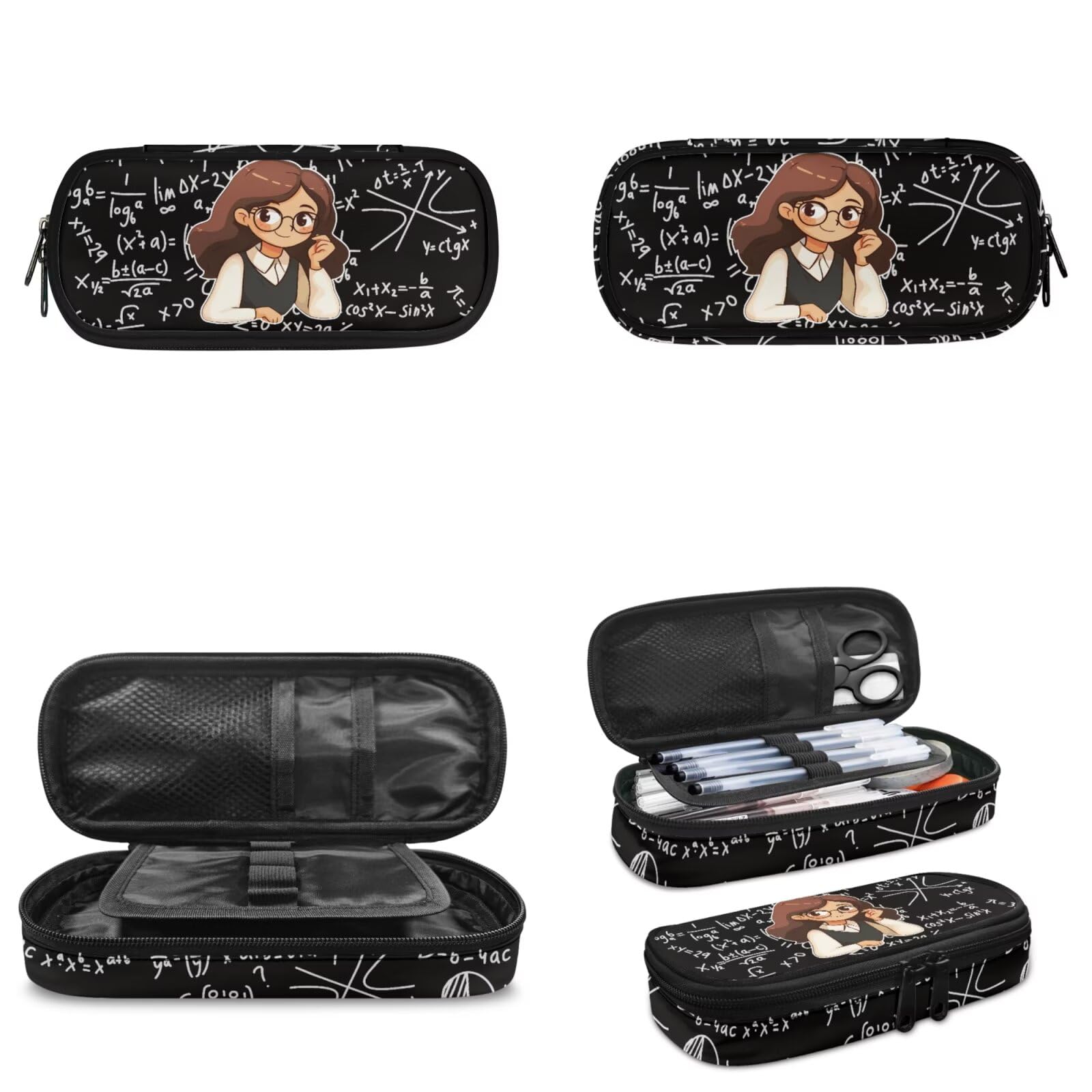Biyejit Juego de mochilas escolares 3 en 1 para niñas, con bolsa de almuerzo, estuche para lápices, mochila escolar informal para niños, mochila escolar de 17 pulgadas, regalo, Profesor de matemáticas