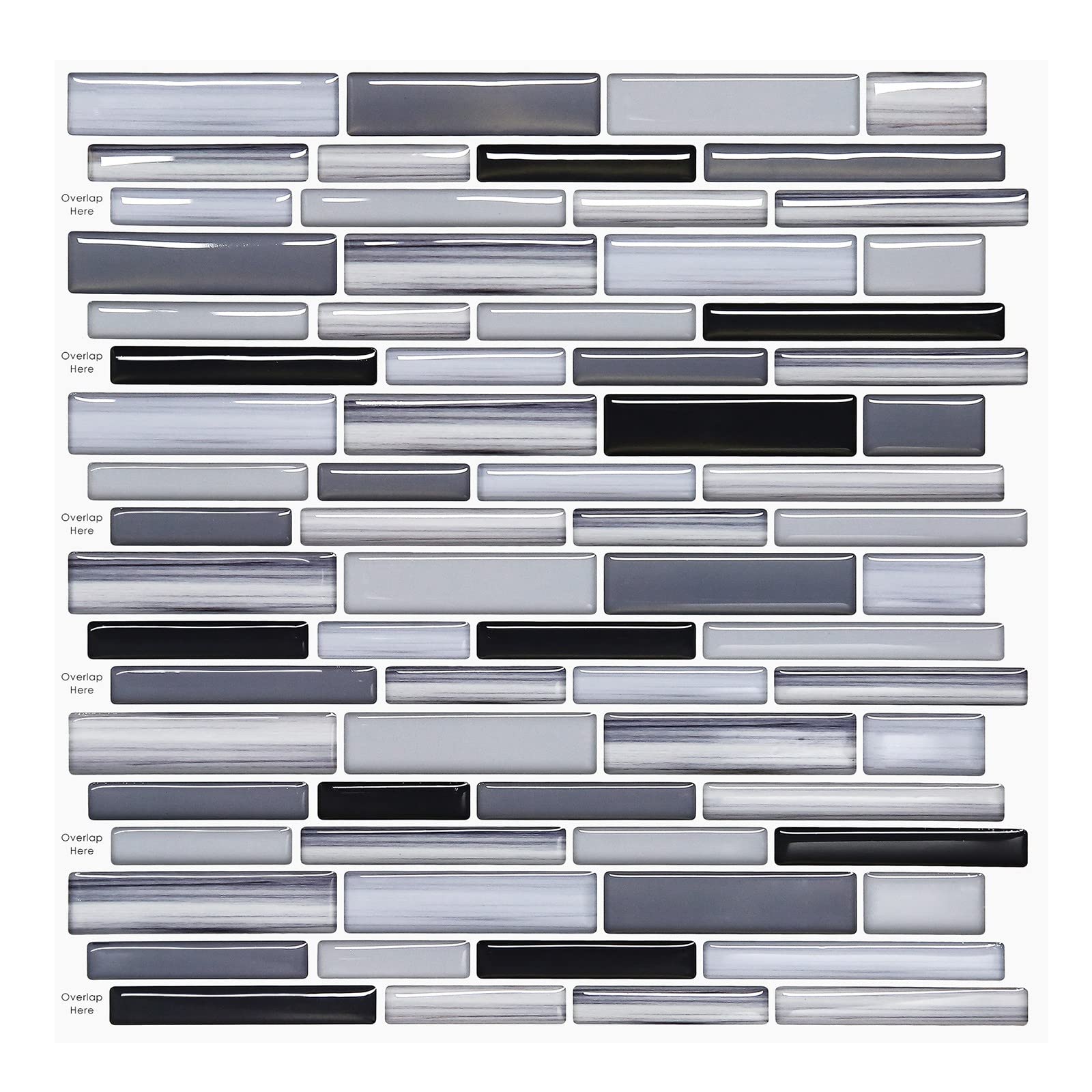 Carreaux muraux aspect marbre gris LSDECO 30,5x30,5 cm pour crédence de cuisine